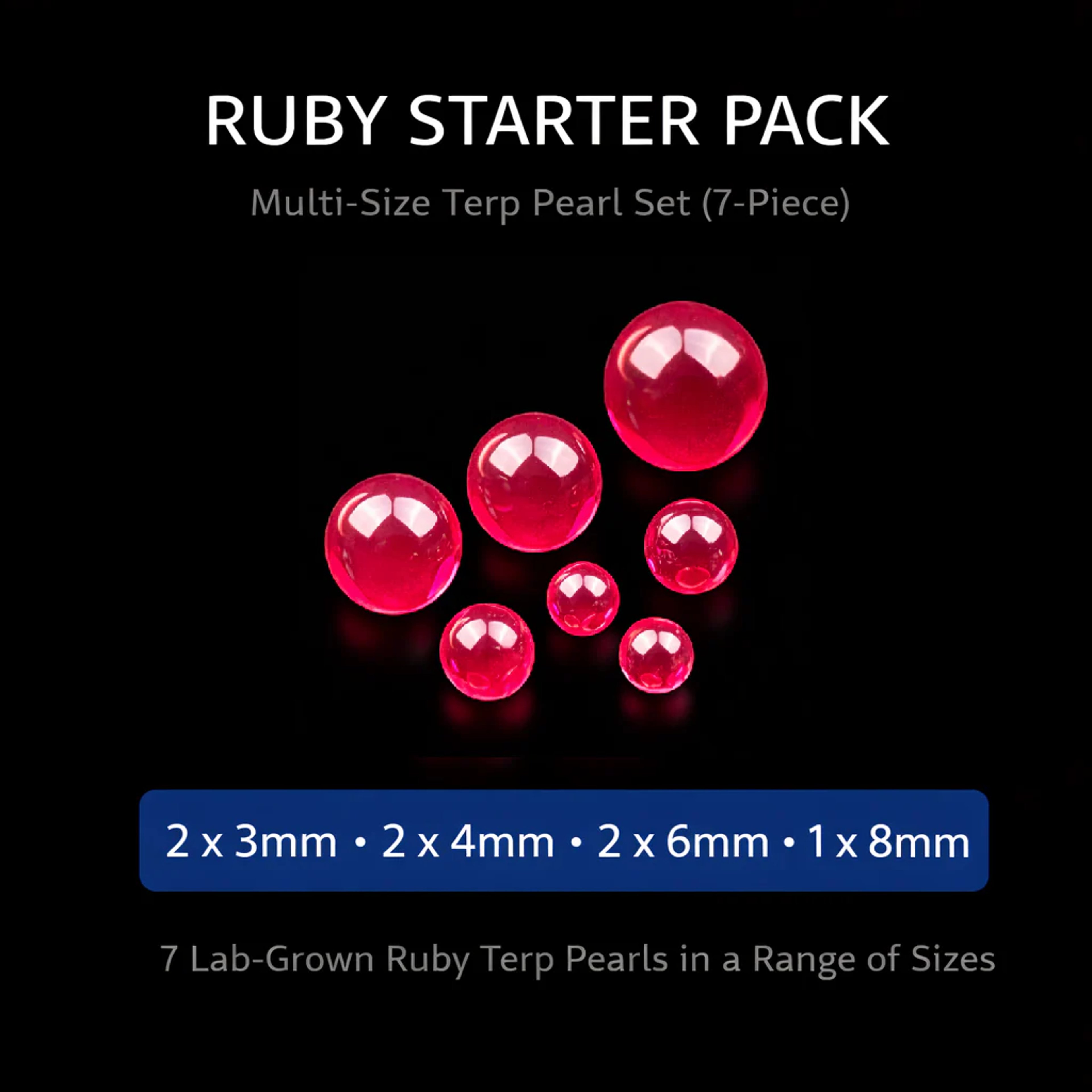 Preview pic of Ruby Starter Pack – Multi-Size Terp Pearl Set (7-Piece)