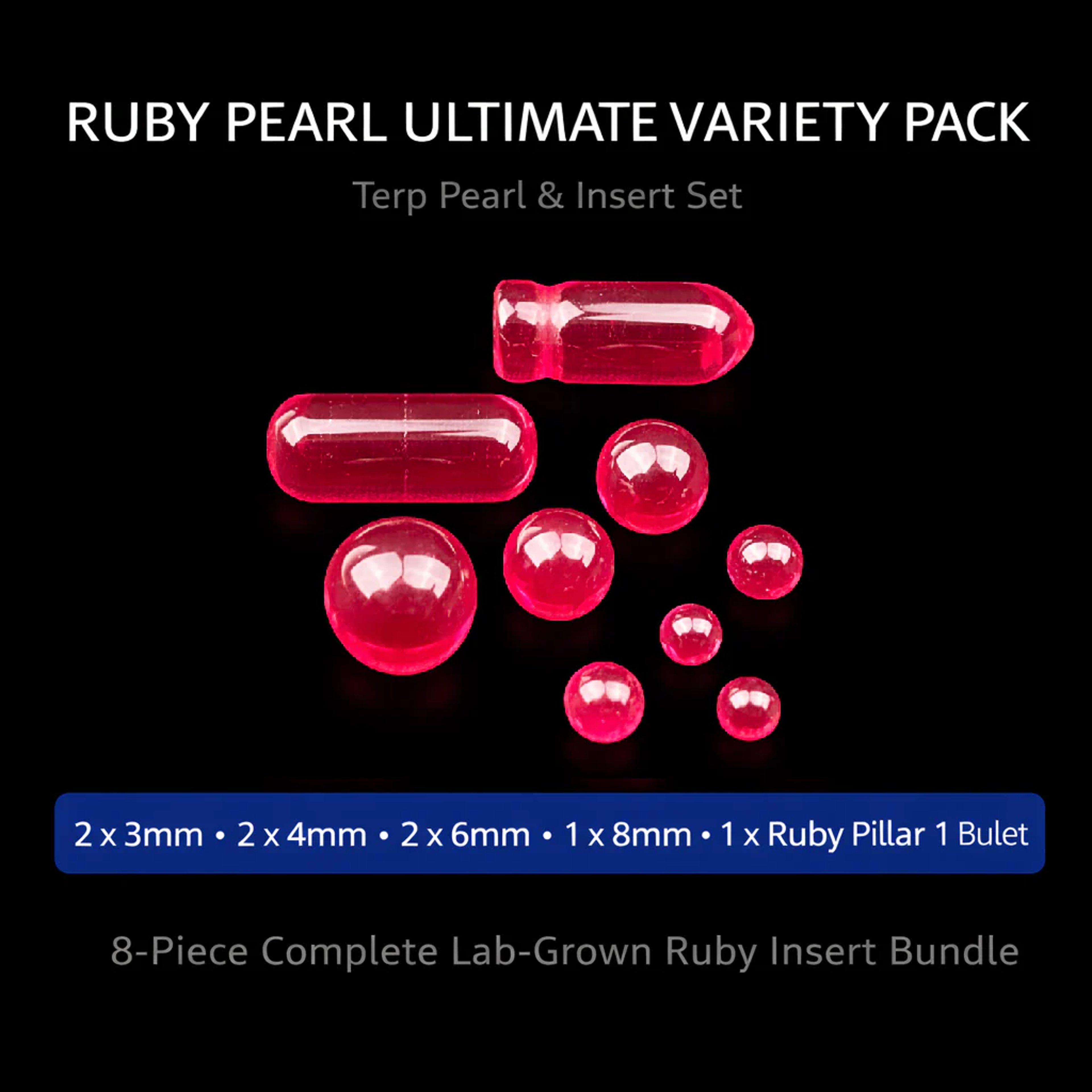 Preview pic of Ruby Ultimate Variety Pack – Terp Pearls & Inserts (9-Piece)