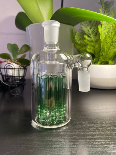 Preview pic of 14MM GREEN HOOKAH WATER PIPE ASH CATCHER 8ARM TREE PERC 90 DEGREE