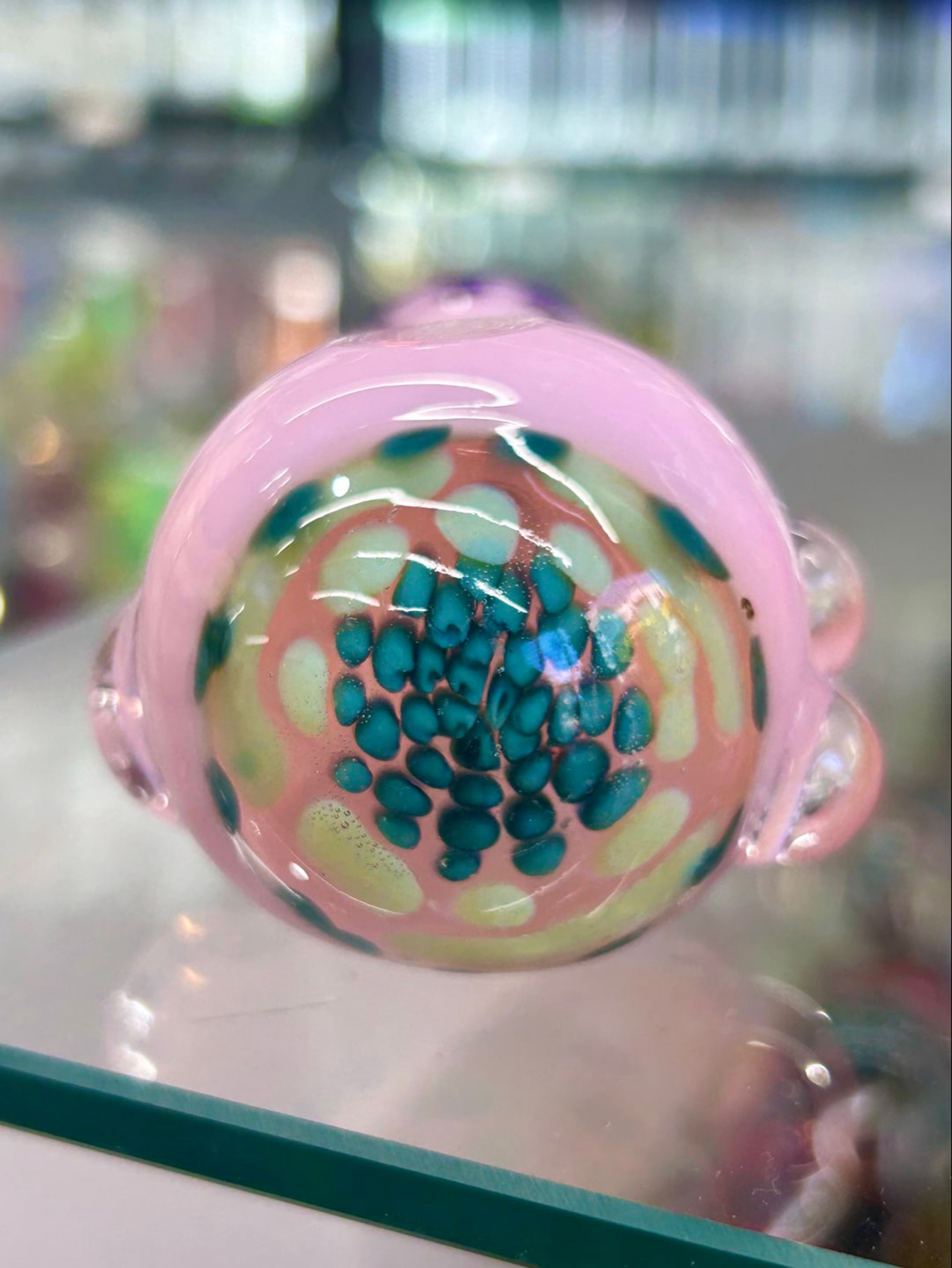 Preview pic of Marbled Pink Bloom Implosion Hand Pipe