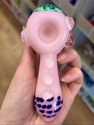 Preview pic of Marbled Pink Bloom Implosion Hand Pipe