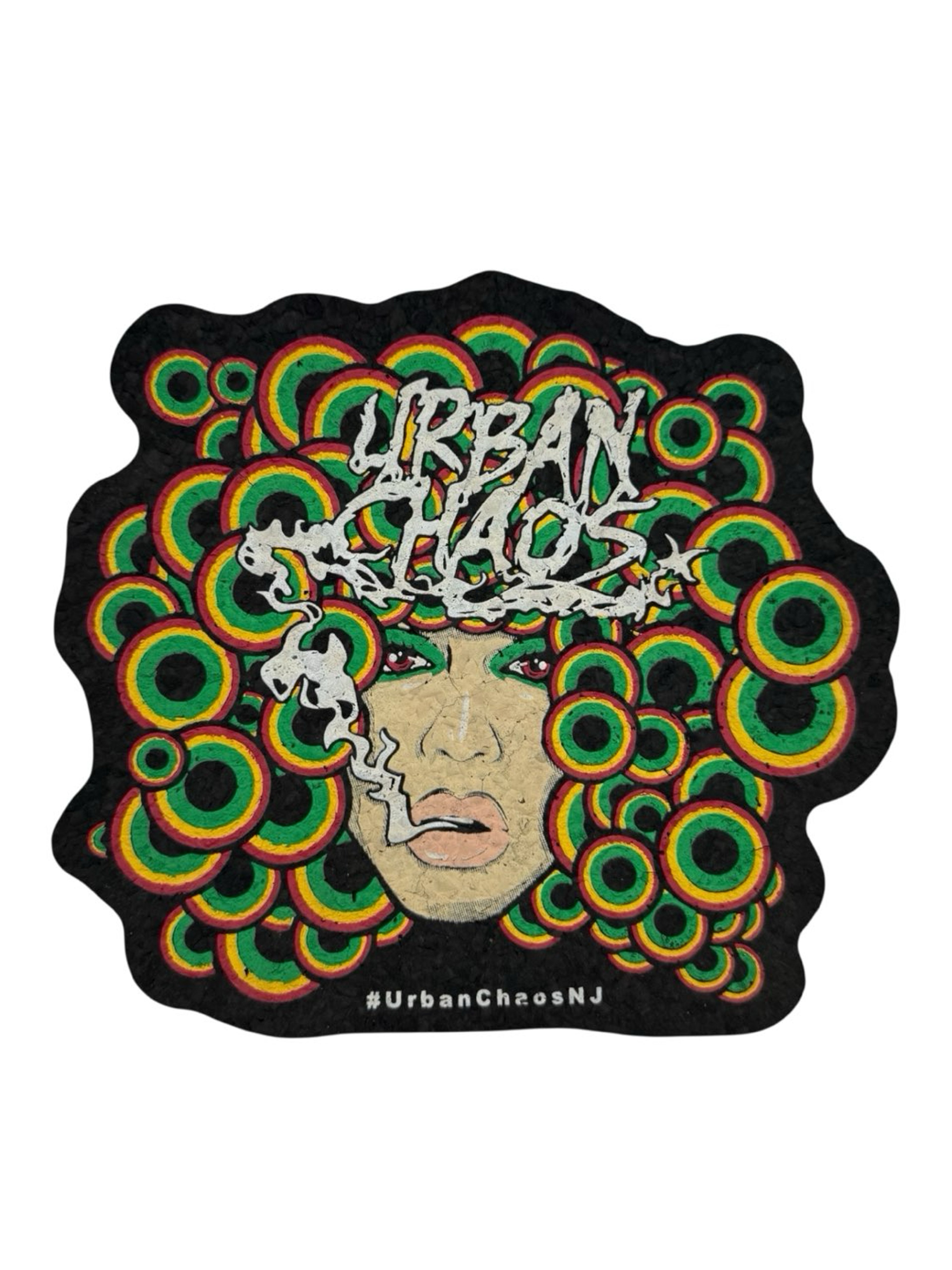Preview pic of Urban Chaos X Moodmat Dab Mat With UV - Rasta Girlb
