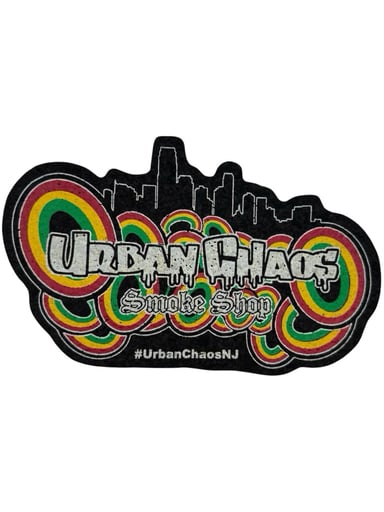 Preview pic of Urban Chaos X Moodmat Dab Mat with UV - Rasta Skyline
