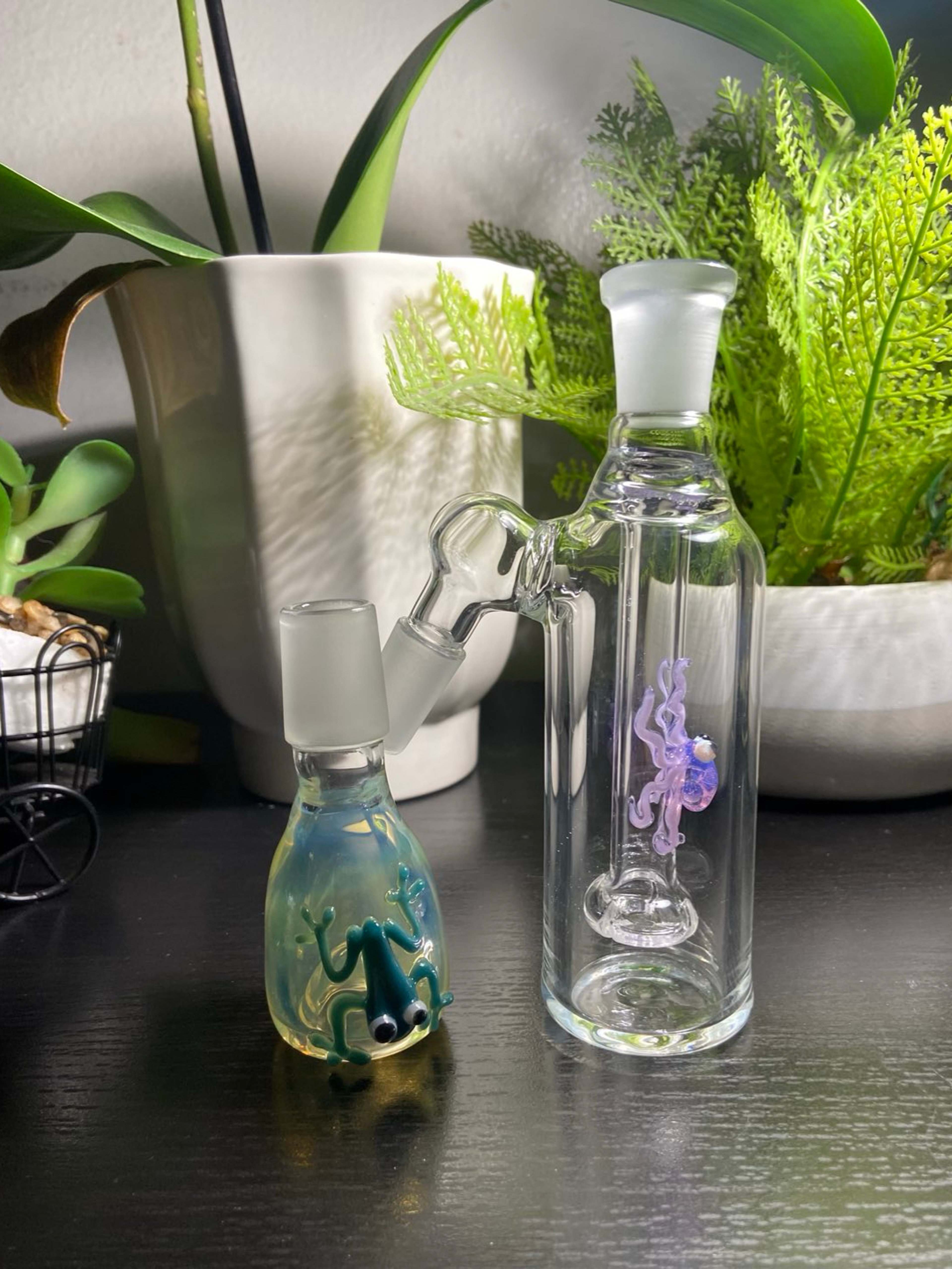 Preview pic of Set of 2 pcs 14mm Glass ash catcher,14mm Glass slide