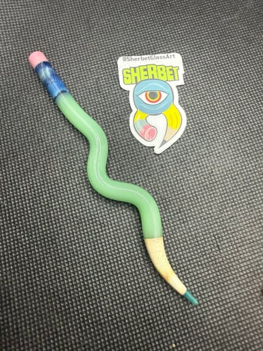 Preview pic of Jade green wavy pencil