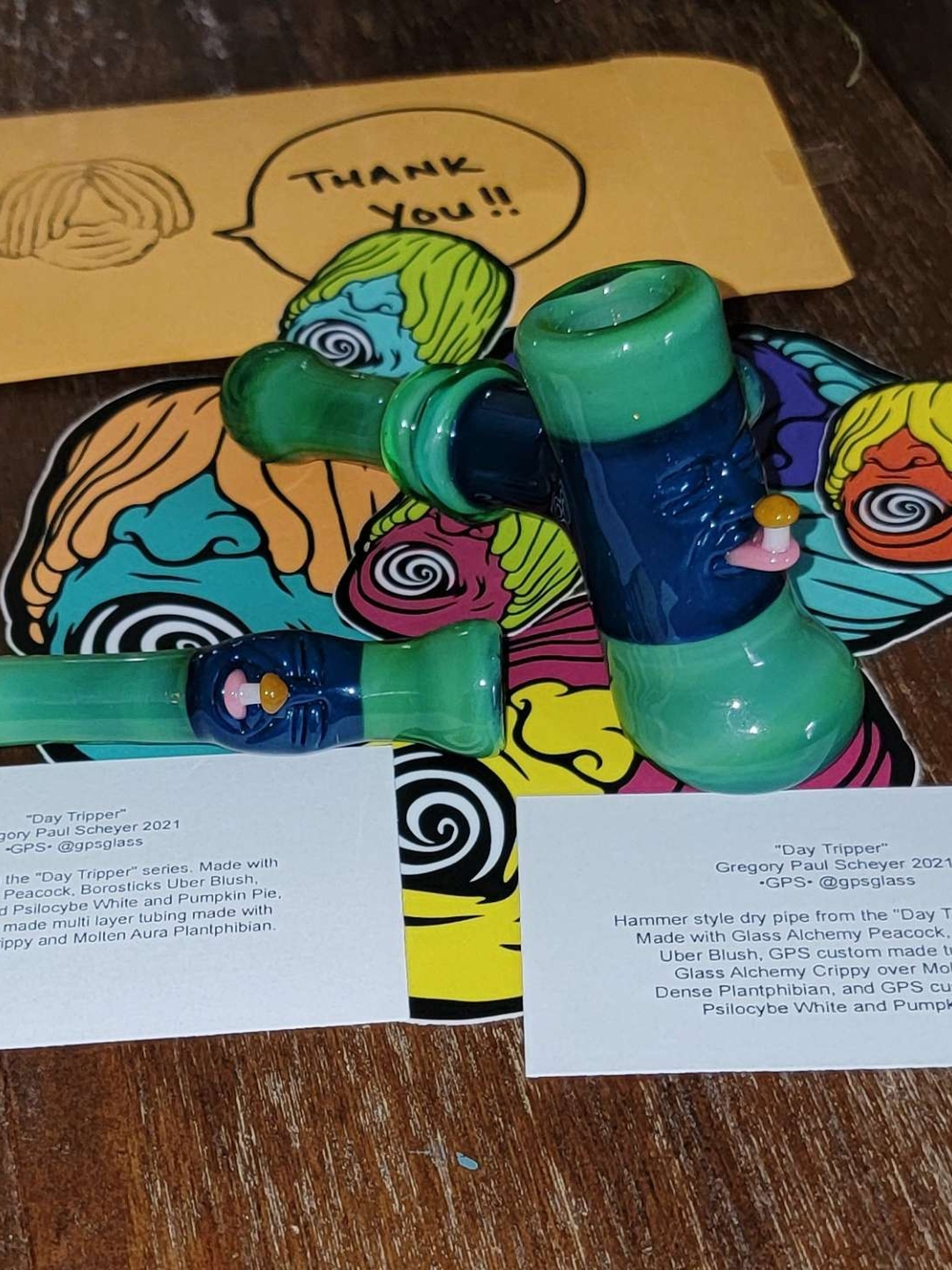 Preview pic of GPS "Day Tripper" hammer/chillum set