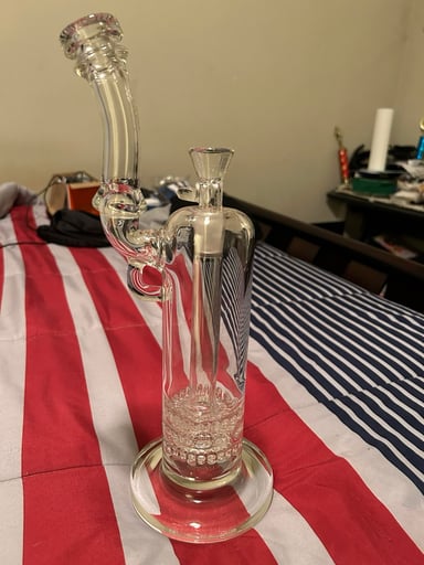 Preview pic of TAG(Thick Ass Glass)-14” Triple Ratchet Bubbler Bong