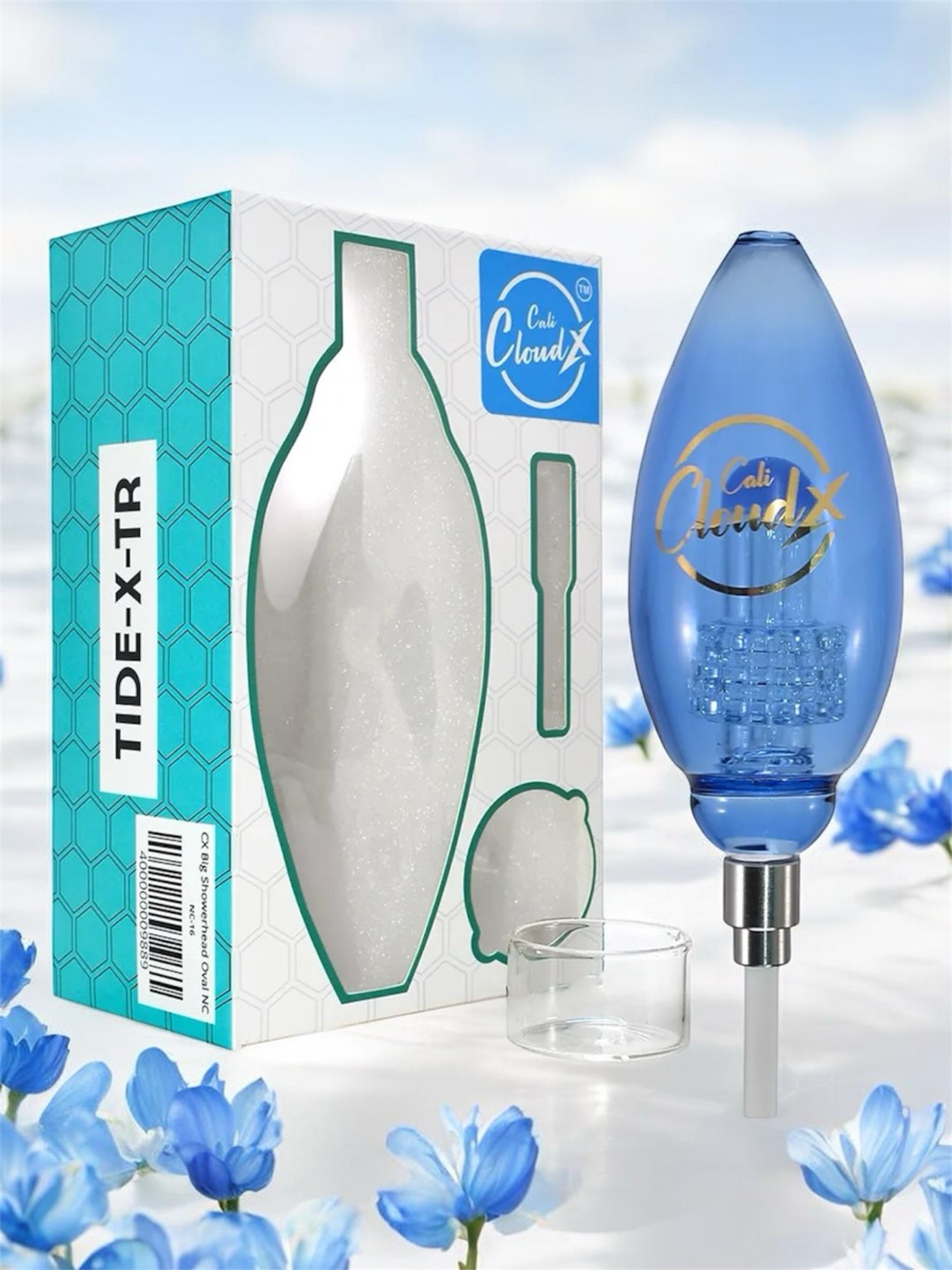 Preview pic of Cali CloudX Matrix Percolator Oval Nectar Collector Kit in Blue