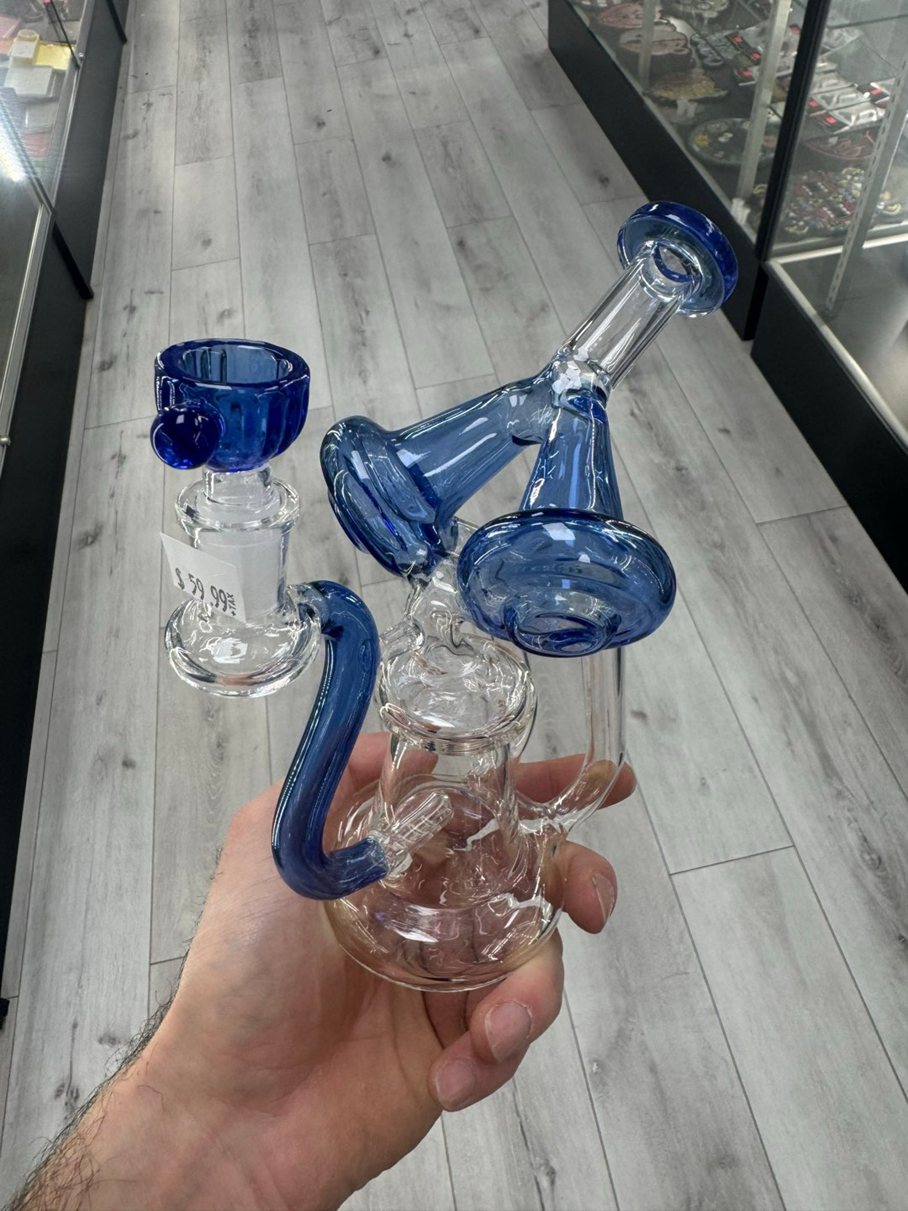 Clear blue dual uptake recycler rig image 0