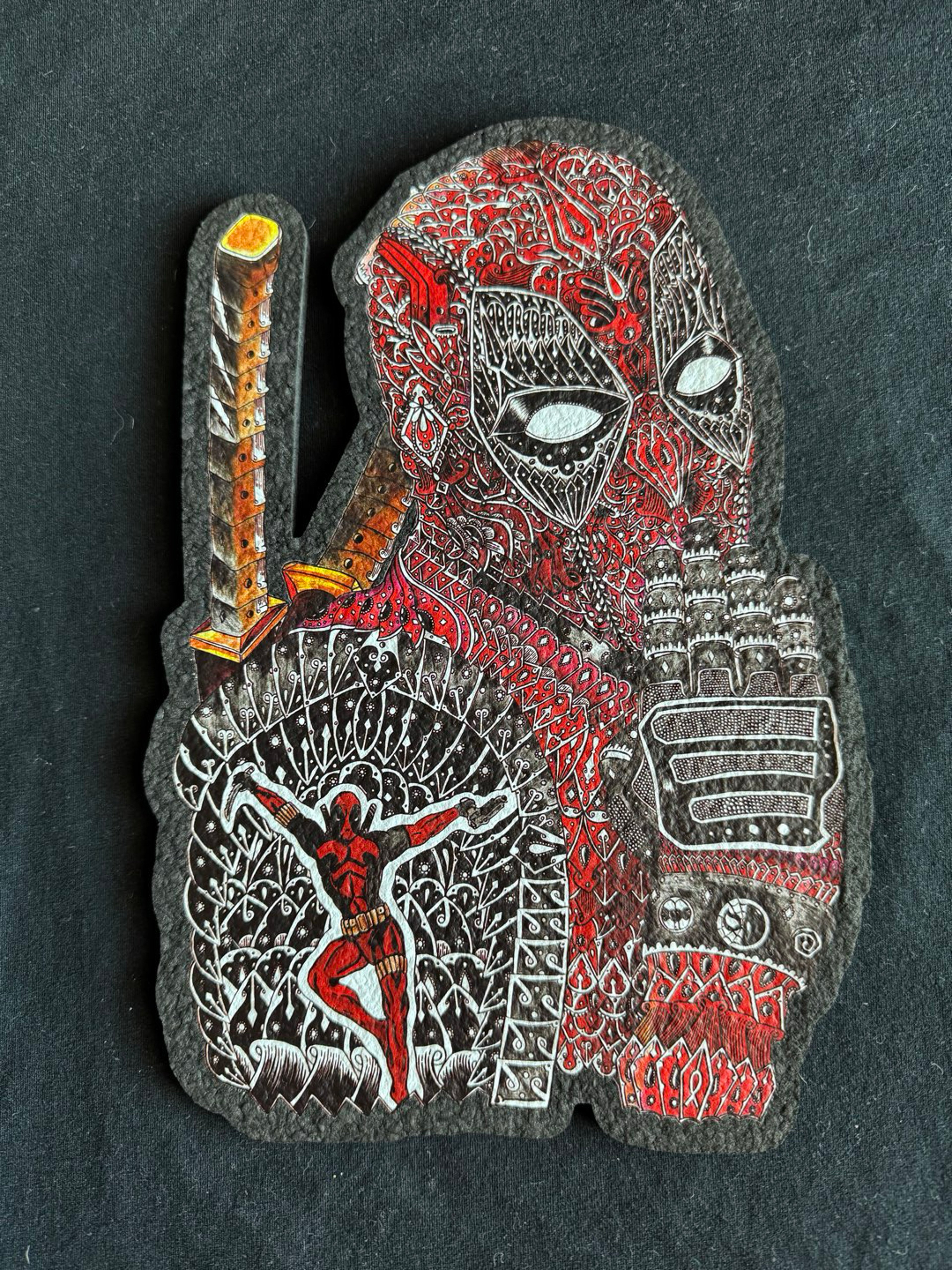 Preview pic of 🩸 Moodmats “Test Print” — 74lands Artwork (Deadpool-Style Mashup)