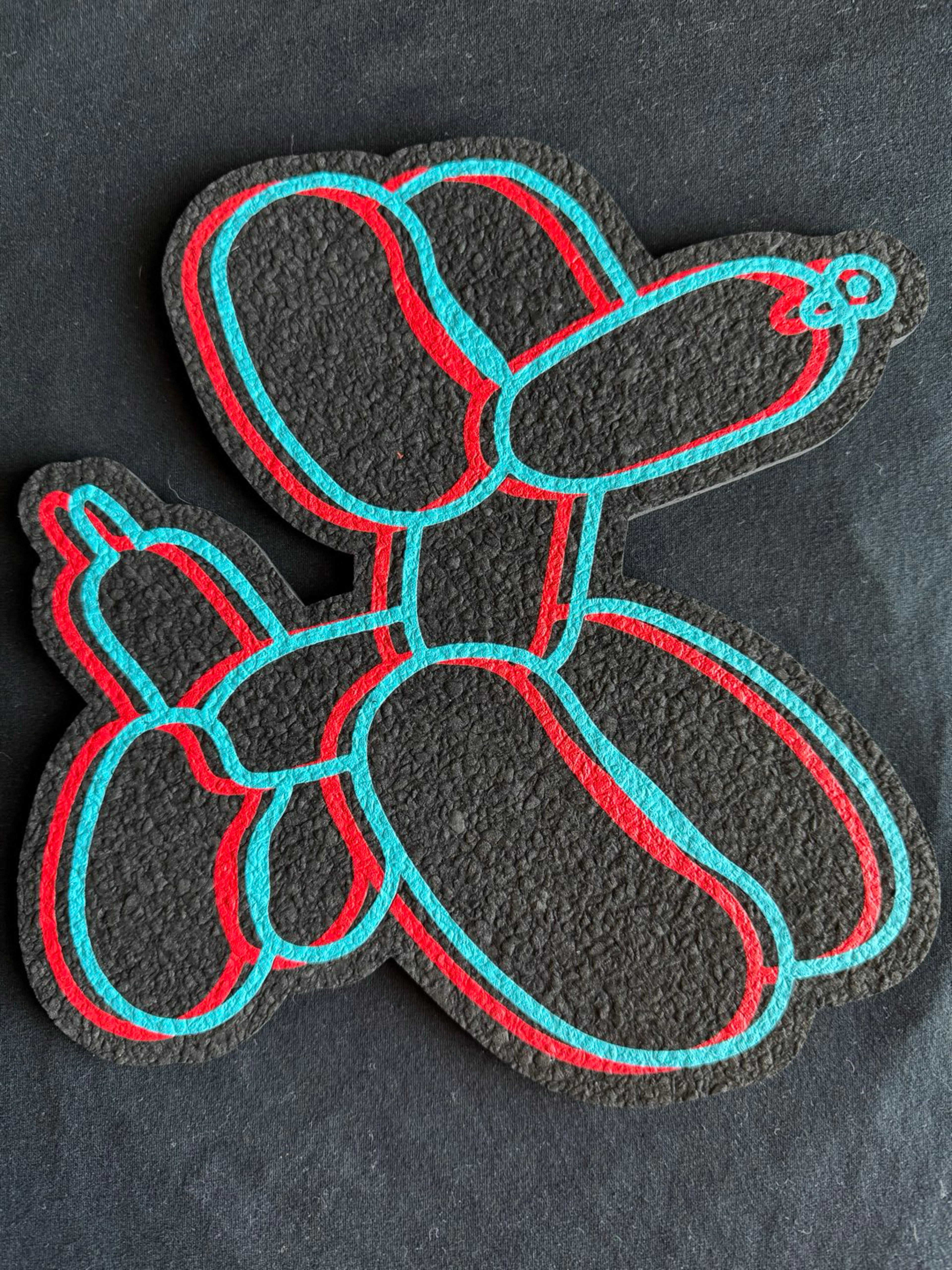 Preview pic of 🎈 Blitzkriega x Moodmats — Balloon Dog Die-Cut Mat (3D Anaglyph Colorway)