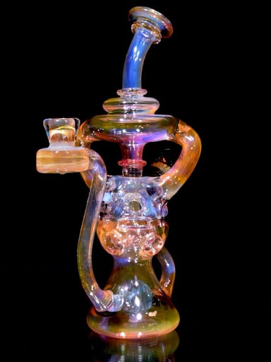 Preview pic of Yeti Dabs - Fully-fumed Double-Uptake Faberge Egg Klein Recycler w/ Skull Perc - 14mm Female