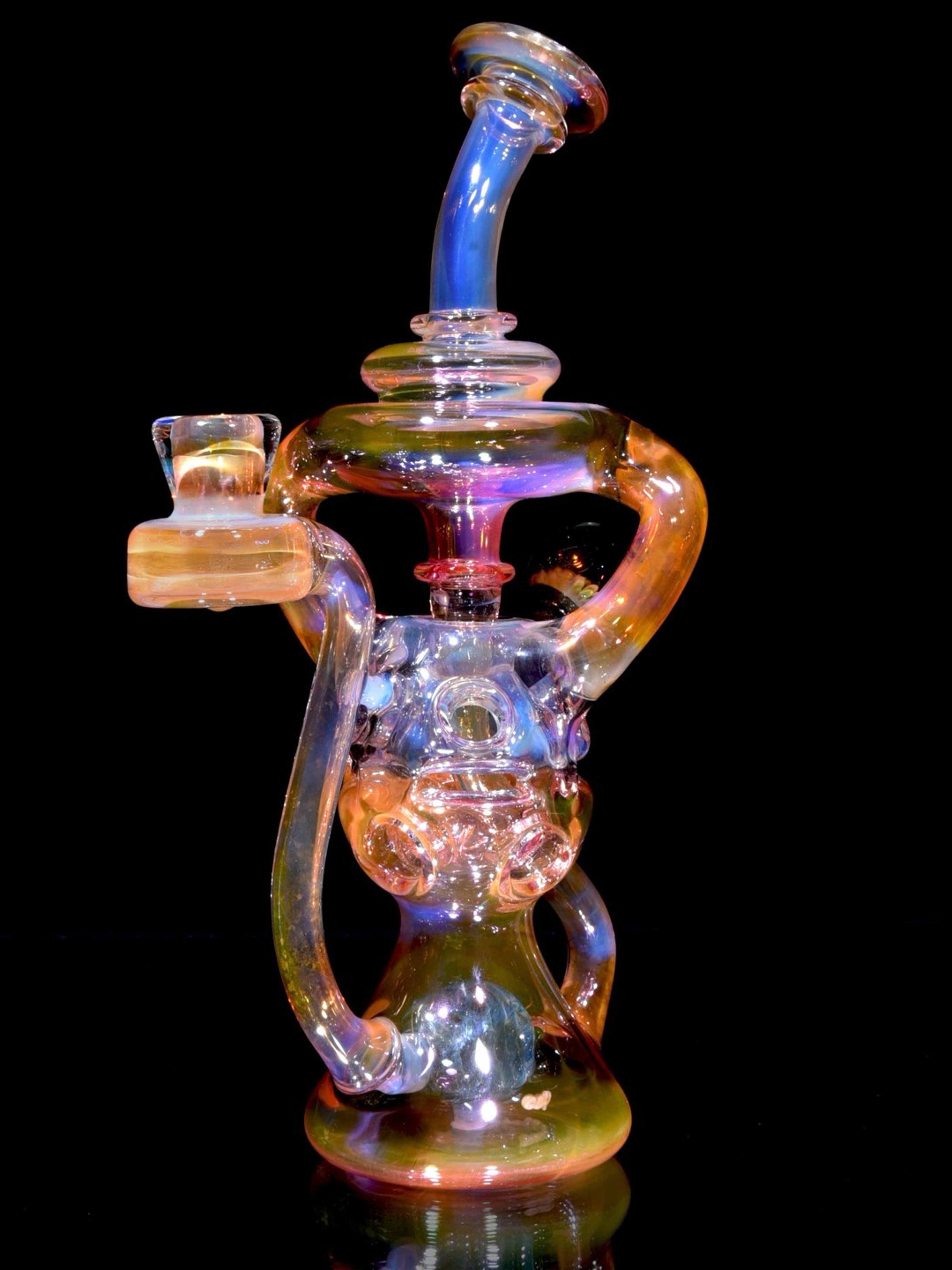 Preview pic of Yeti Dabs - Fully-fumed Double-Uptake Faberge Egg Klein Recycler w/ Skull Perc - 14mm Female