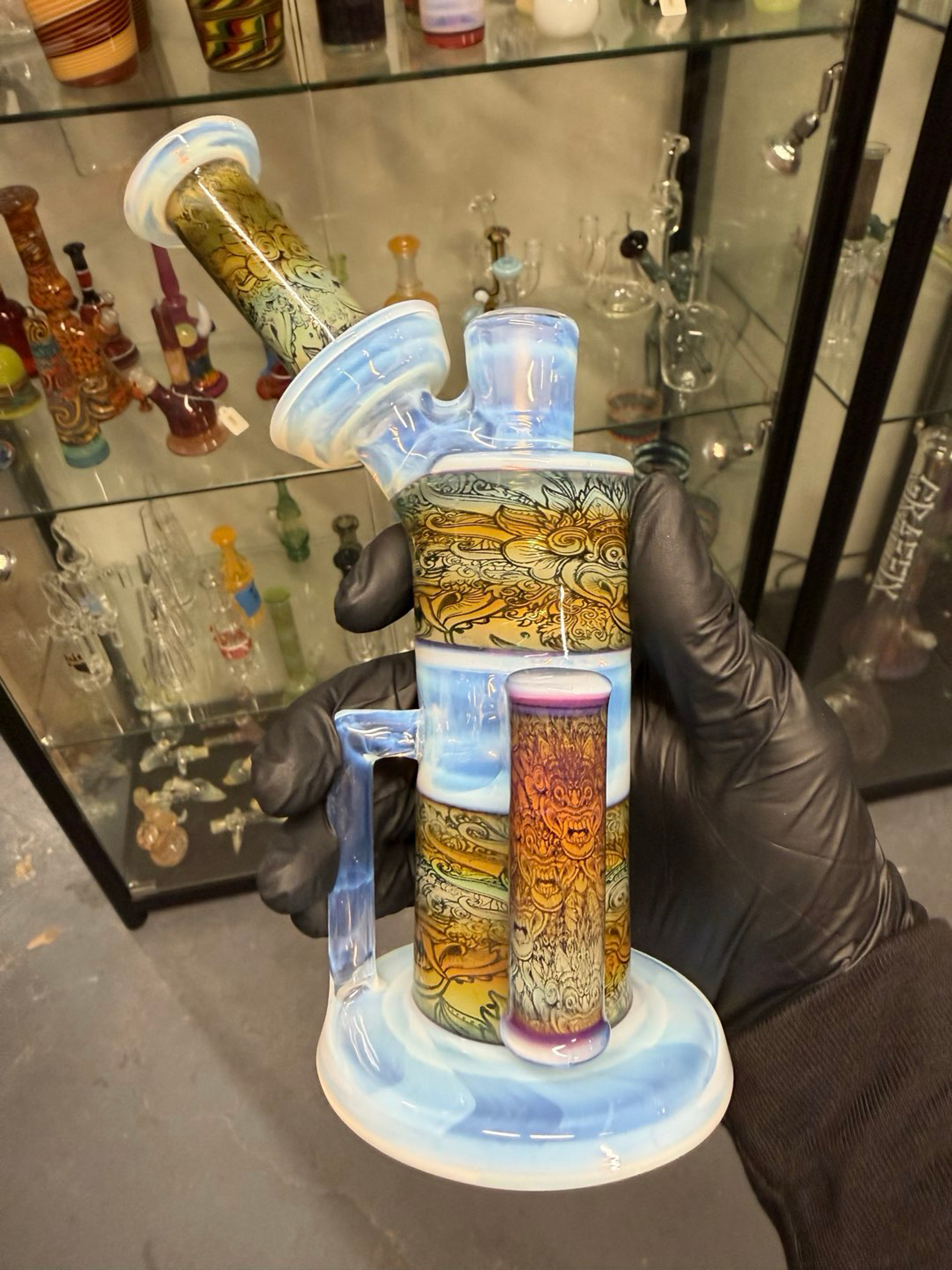 Ferri Glass Worked recycler 10mm Ghost image 0