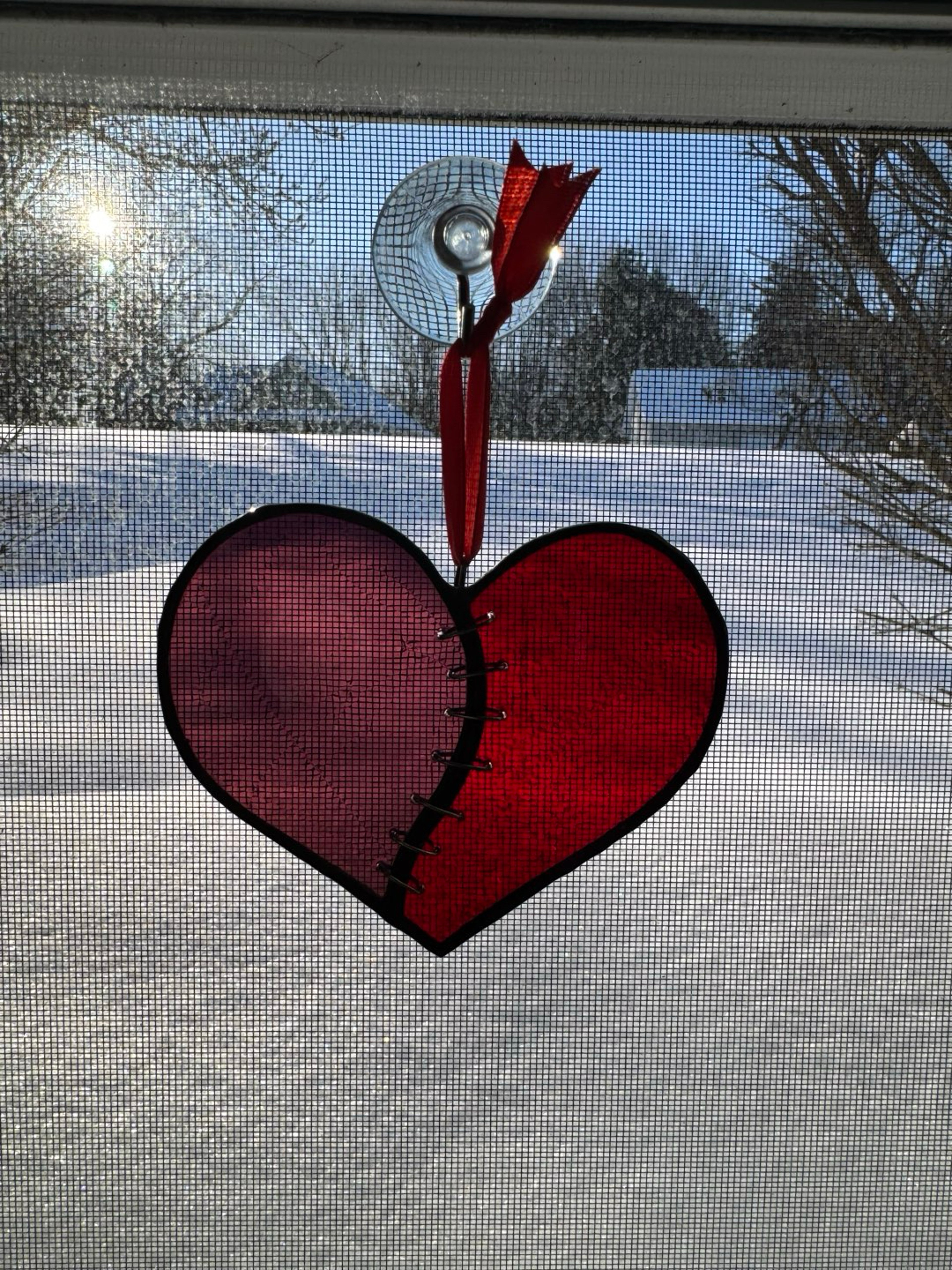 Stained glass stitched heart image 0