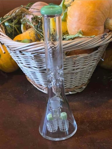 Preview pic of Read description!!!!, 18mm Crystal Glass brand triple beaker-style bong