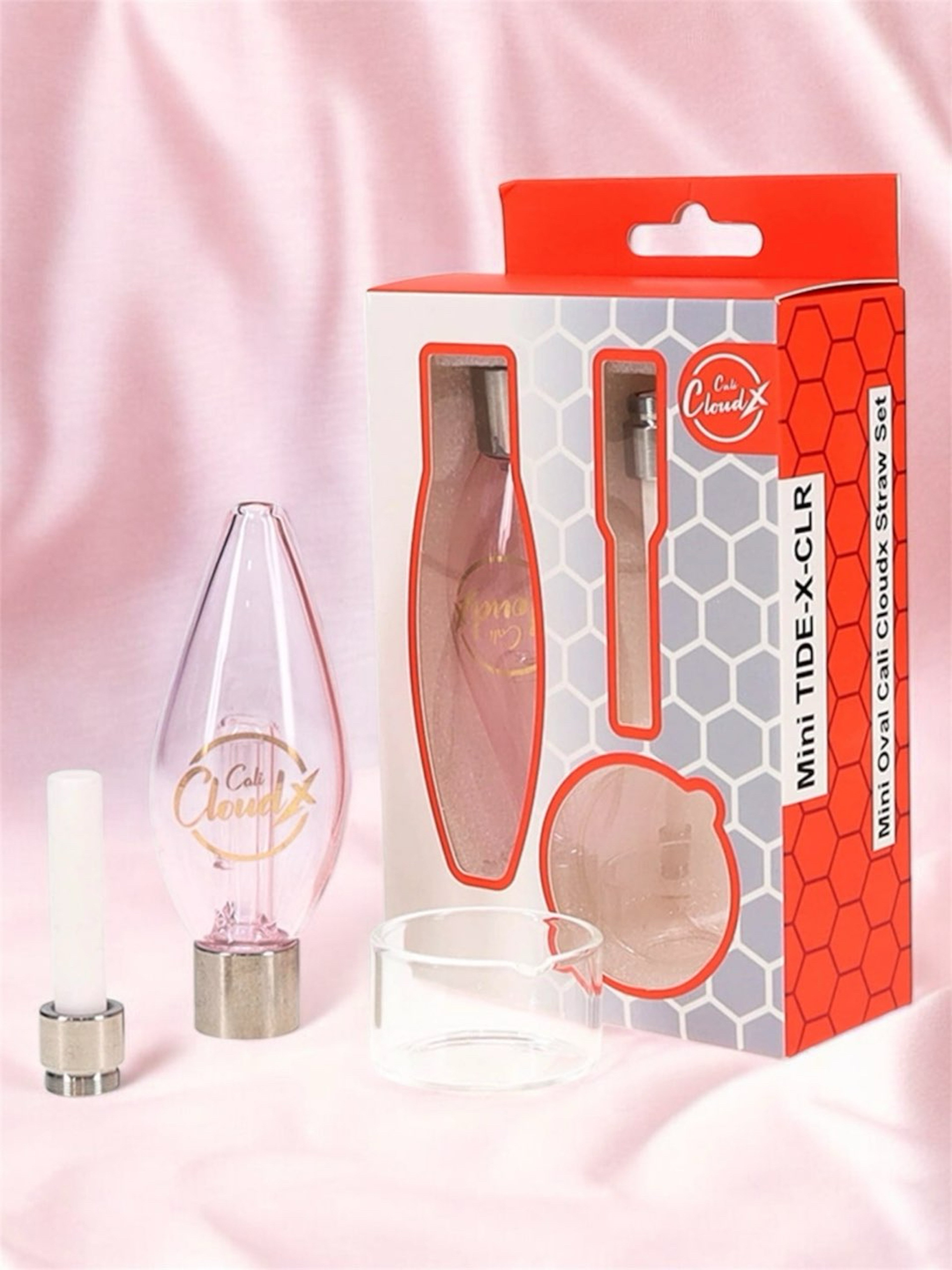 Preview pic of Cali CloudX Mini Oval Straw Nectar Collector Set in Pink