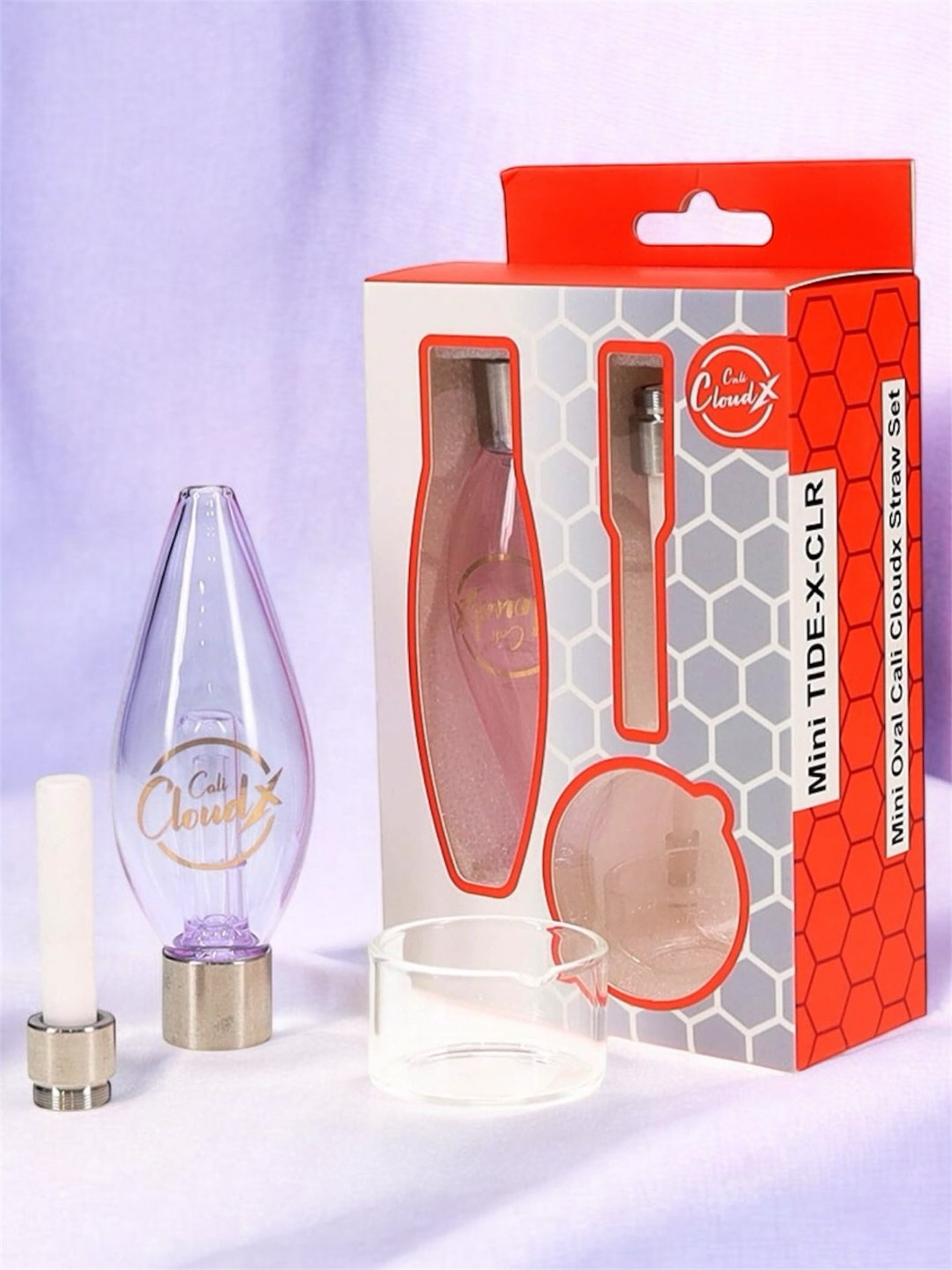 Preview pic of Cali CloudX Mini Oval Straw Nectar Collector Set in Purple