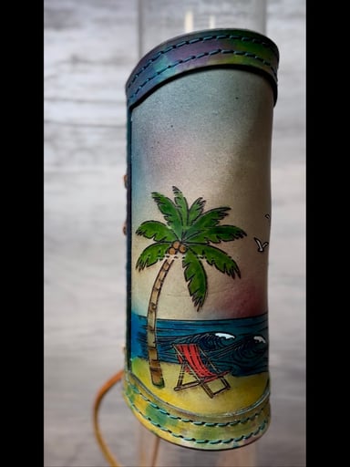 Preview pic of RipGrip – Handcrafted Watercolor-Style Leather Wrap for Glass Pieces