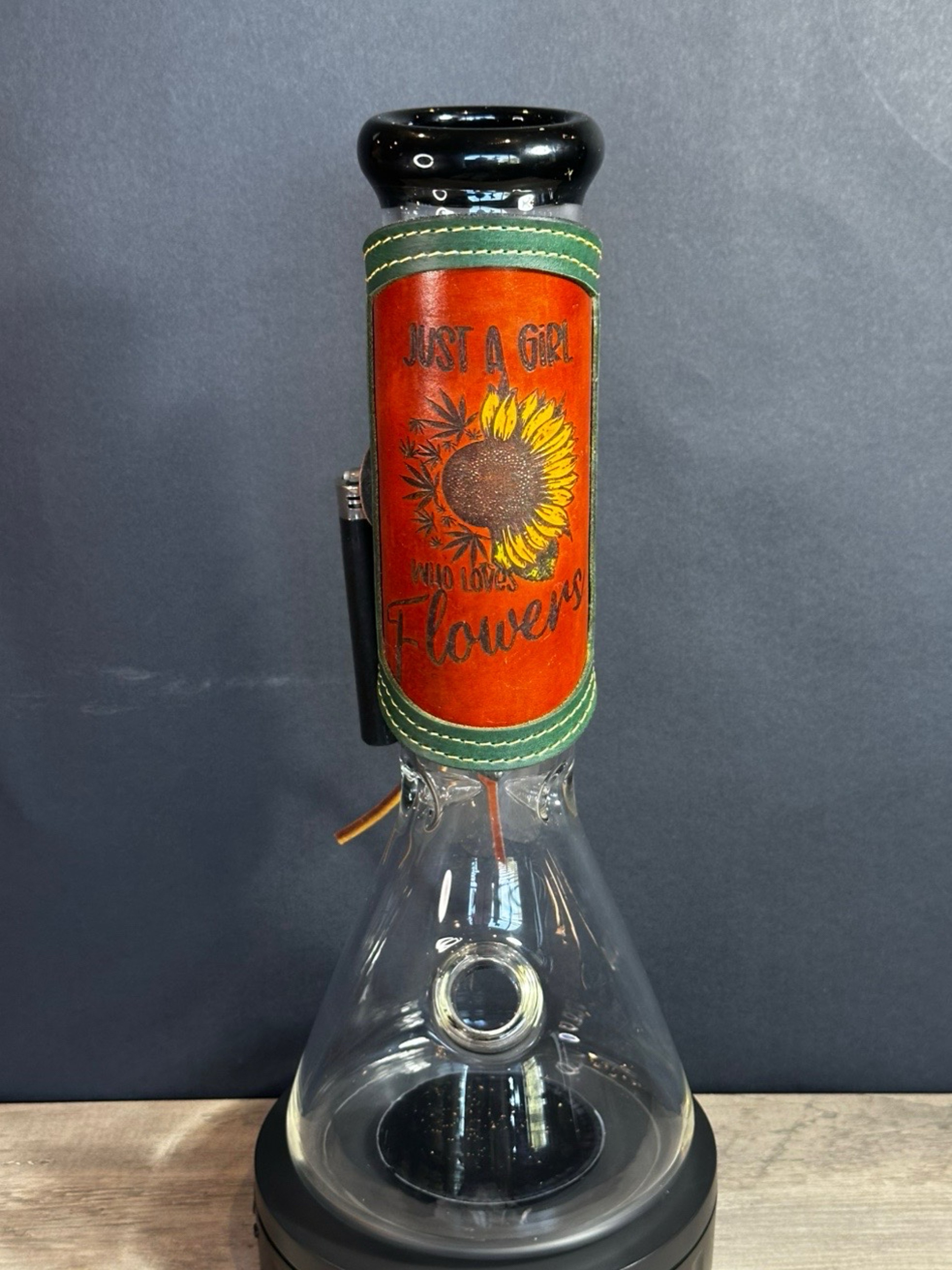 RipGrip – Handcrafted Hand-Painted Leather Wrap for Glass Pieces image 0