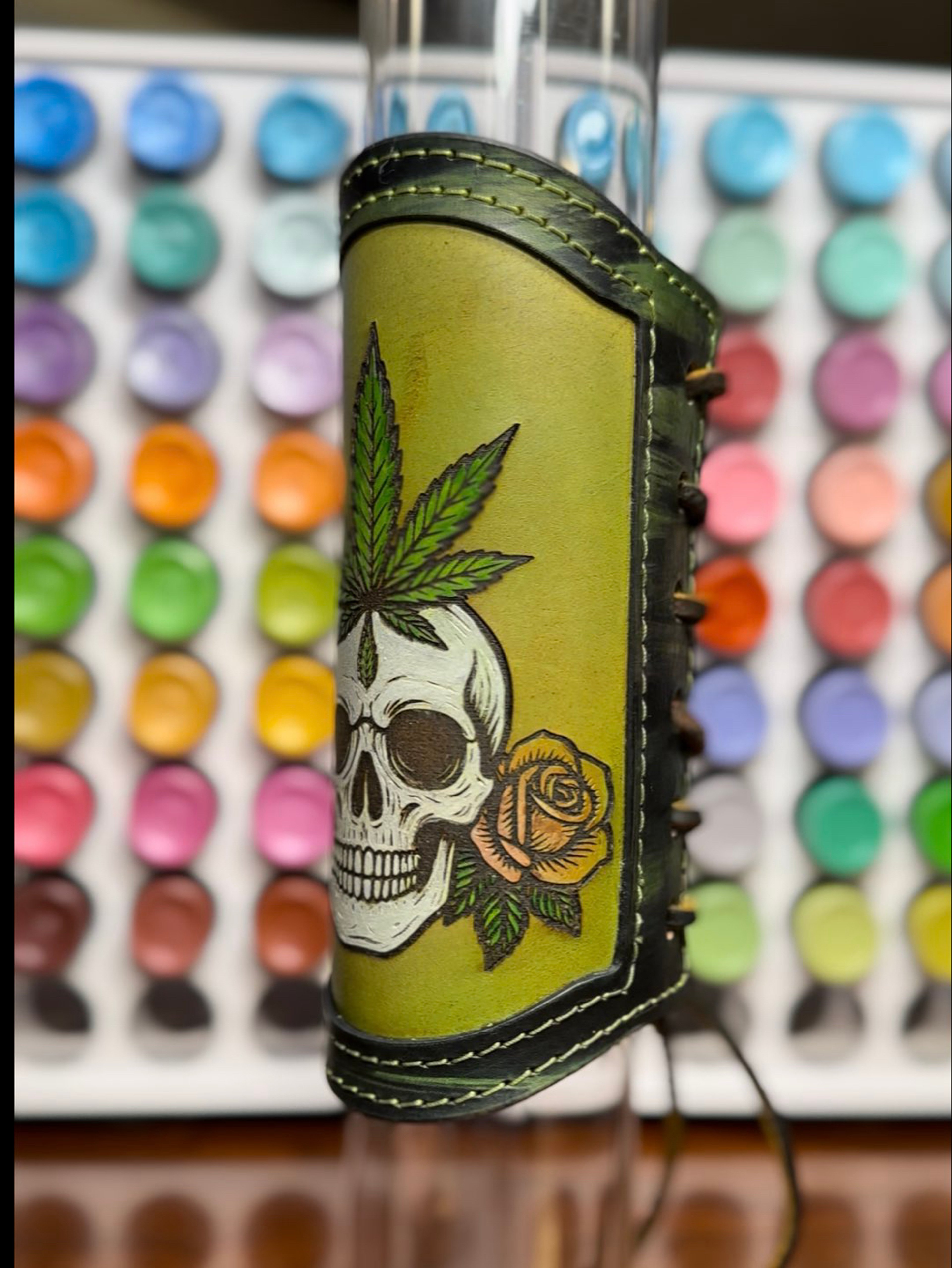 Preview pic of RipGrip – Handcrafted Leather Wrap with Glow-in-the-Dark Details