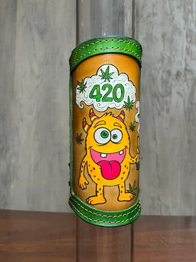 Preview pic of RipGrip – Handcrafted Leather Wrap with Glow-In-The-Dark & UV Details