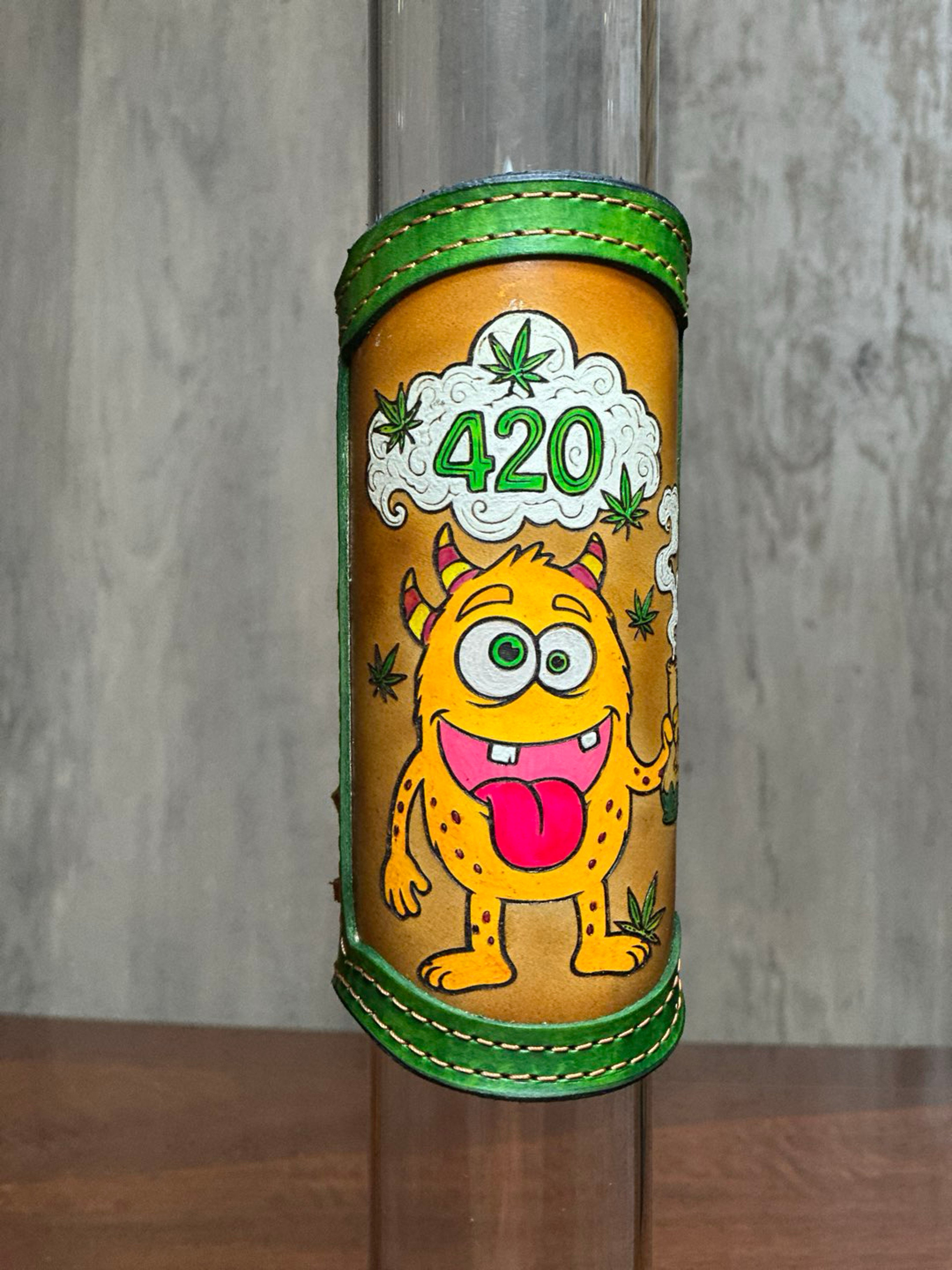 Preview pic of RipGrip – Handcrafted Leather Wrap with Glow-In-The-Dark & UV Details