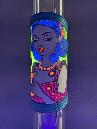 Preview pic of RipGrip – Handcrafted Leather Wrap with UV-Reactive Neon Details