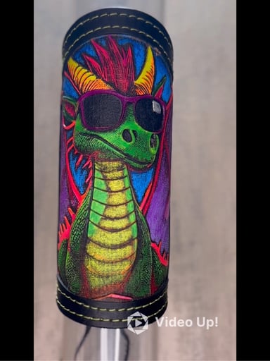 Preview pic of RipGrip – Handcrafted Leather Wrap with UV-Reactive Neon Details