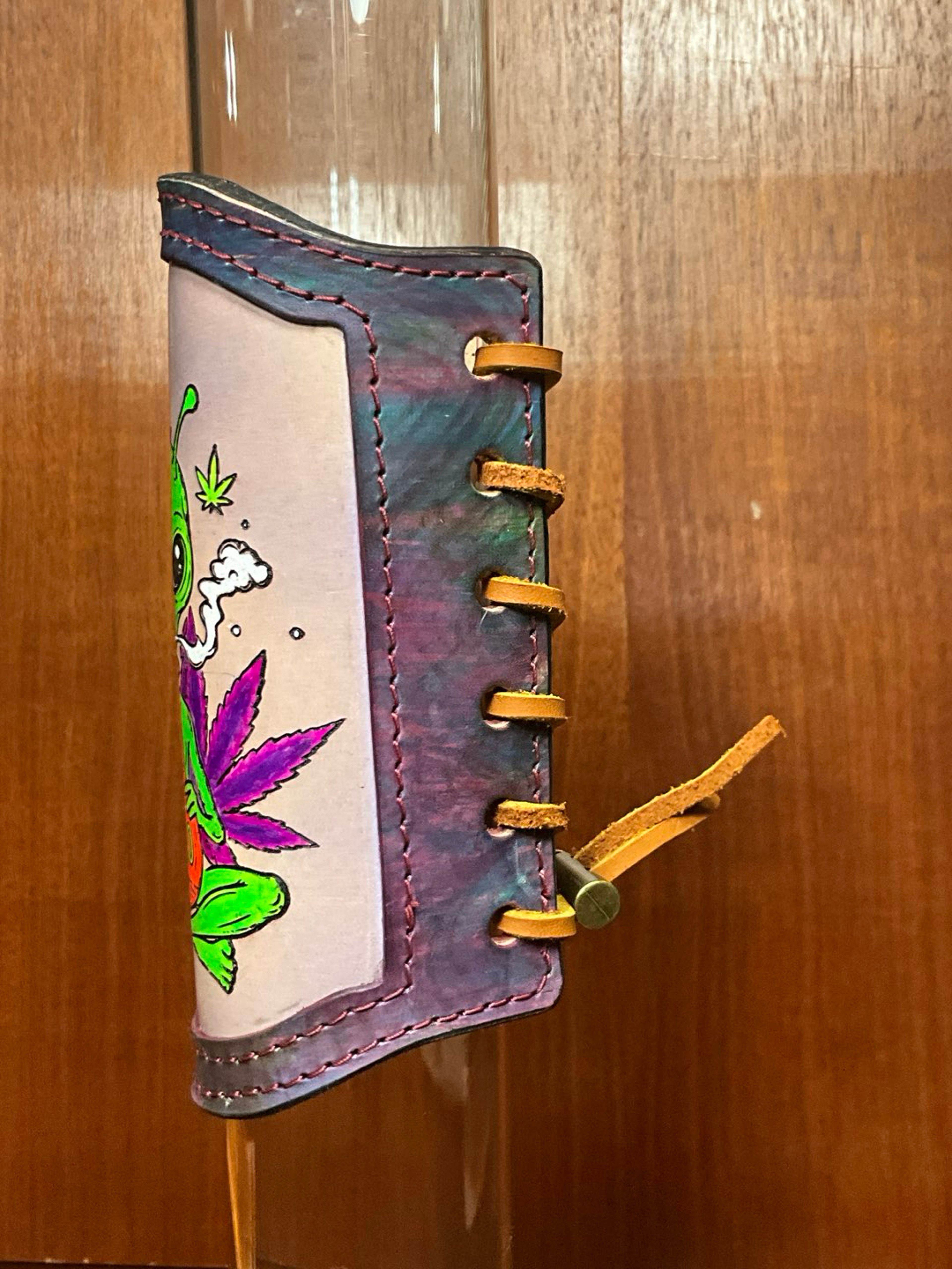 Preview pic of RipGrip – Handcrafted Leather Wrap with UV-Reactive Neon Details