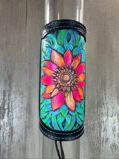 Preview pic of RipGrip – Handcrafted Leather Wrap with UV-Reactive Neon Details