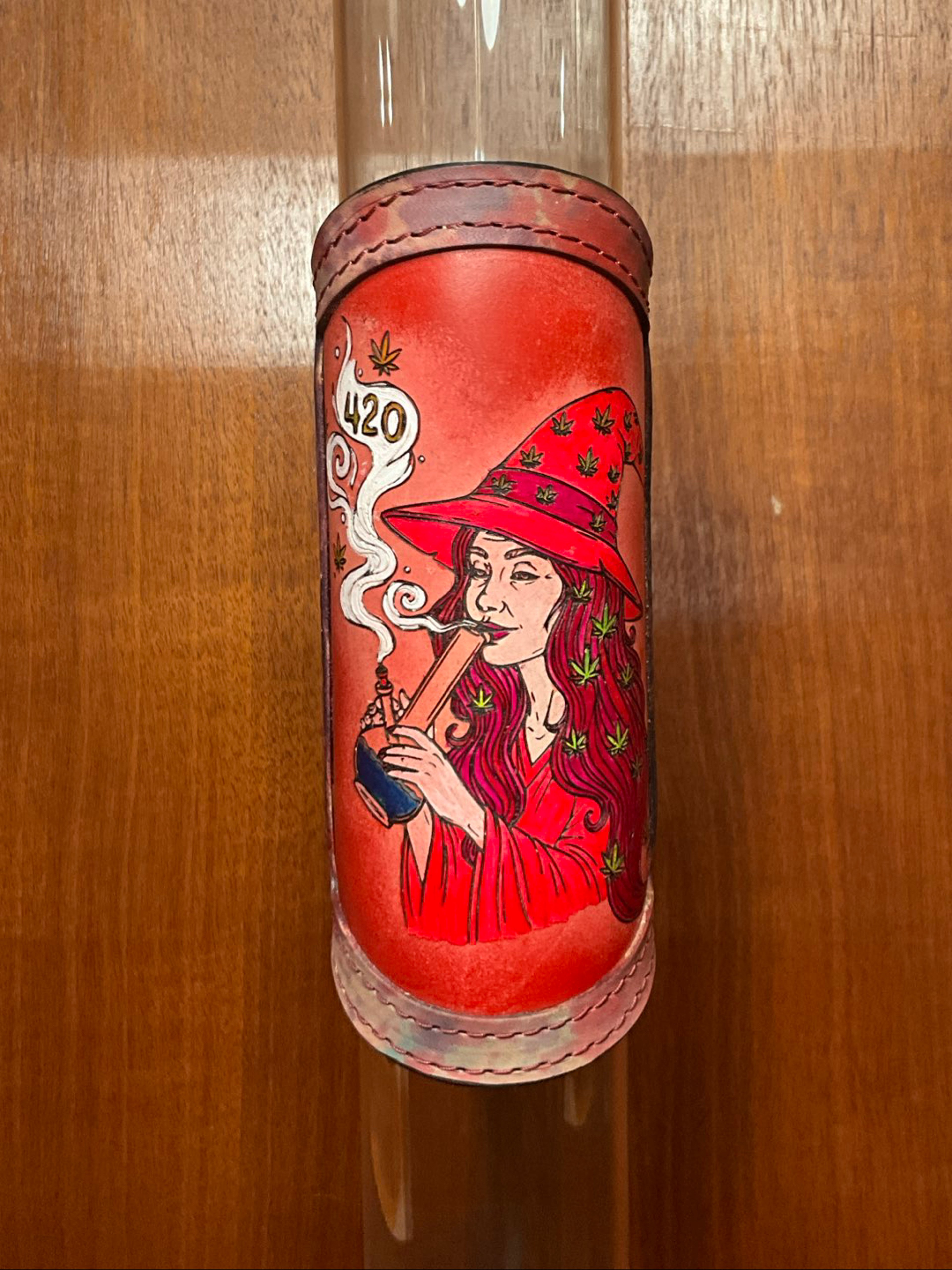 Preview pic of RipGrip – Handcrafted Leather Wrap with UV-Reactive Neon Details