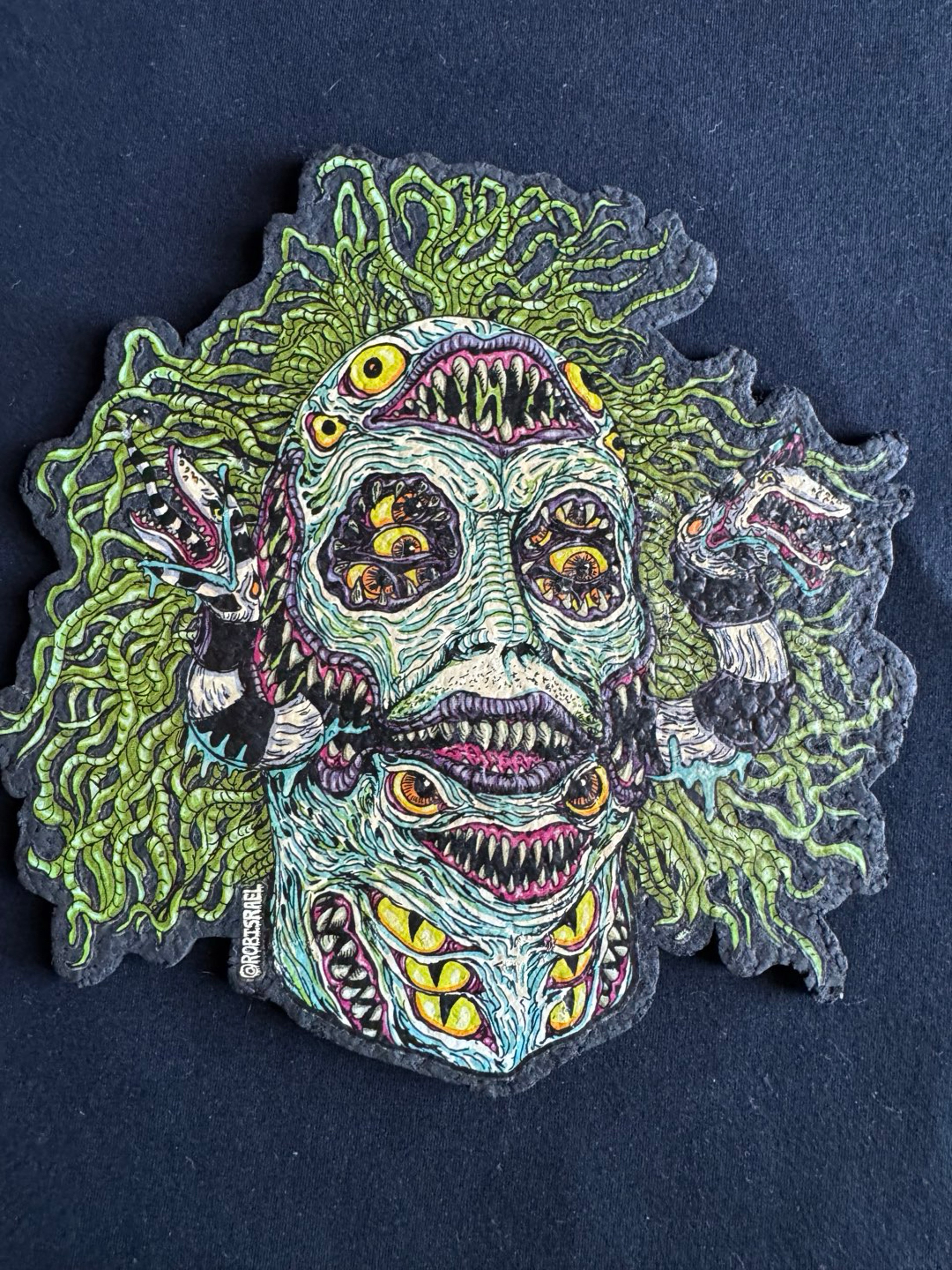 👾Rob Israel x Moodmats “Beetlejuice Monster” – Die-Cut Artist Collaboration Dab Mat image 0
