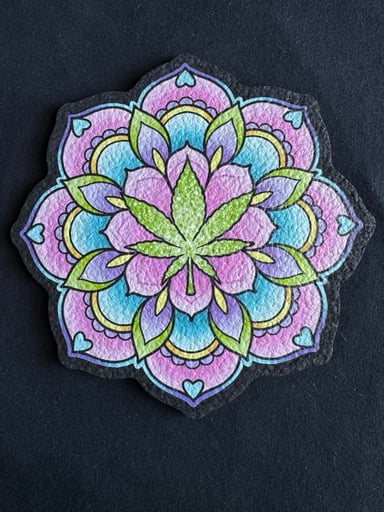 Preview pic of 🌱Alex Strangler x Moodmats – MJ Mandala Die-Cut Artist Collaboration Dab Mat