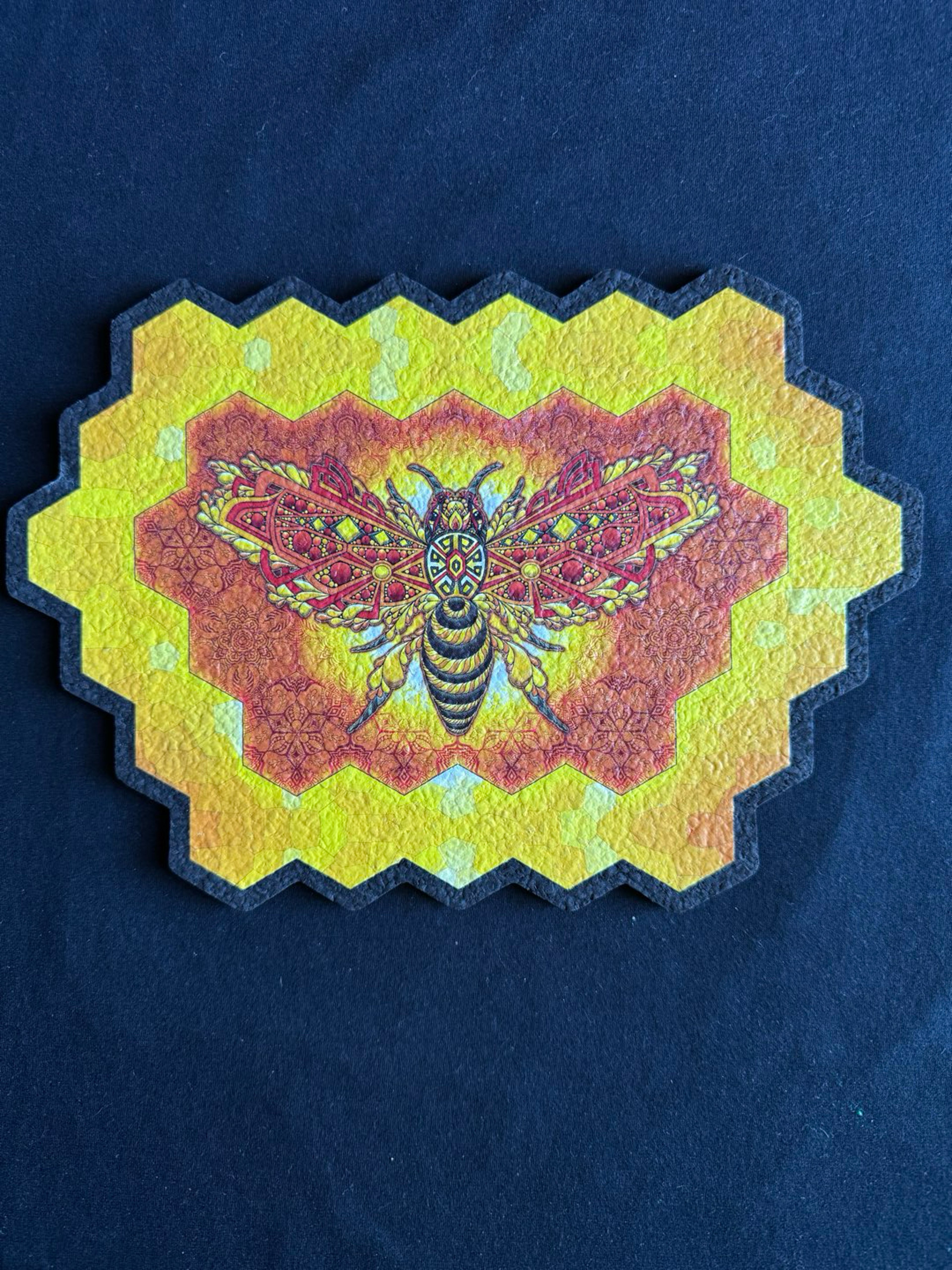 🐝Phil Lewis x Moodmats – Sacred Bee Die-Cut Artist Collaboration Dab Mat image 0
