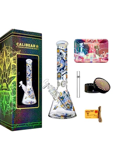 Preview pic of 7MM GLASS BEAKER WATER PIPE COMBO BOX KIT