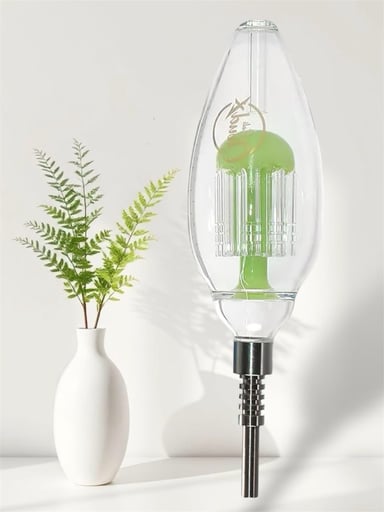 Preview pic of Cali CloudX 🍋‍🟩 Large Oval Tree Perc Nectar Collector Set in Lime Green