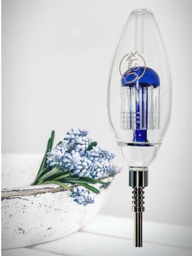 Preview pic of Cali CloudX 🦋 Large Oval Tree Perc Straw Nectar Collector Set in Cobalt Blue