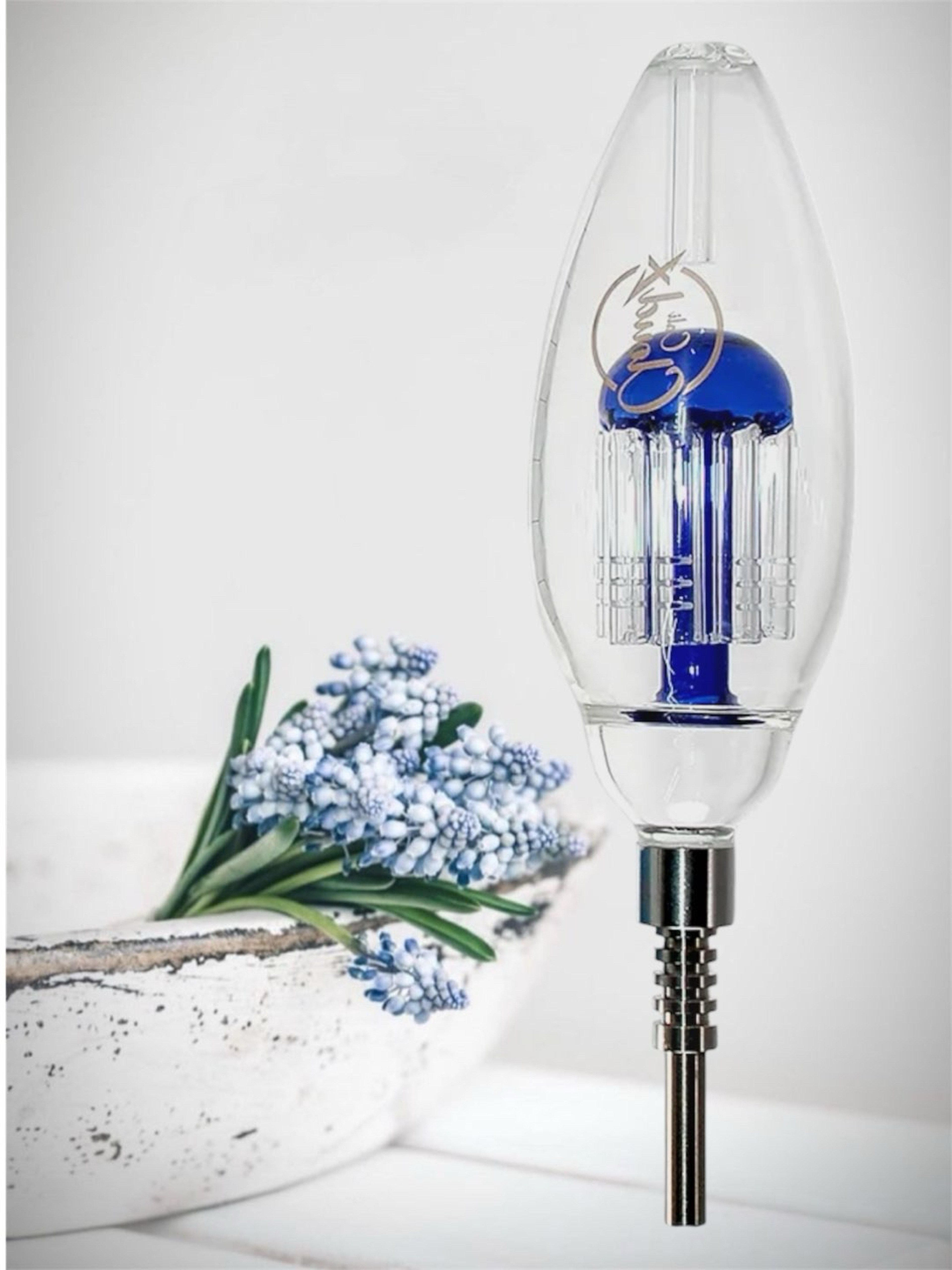 Cali CloudX 🦋 Large Oval Tree Perc Straw Nectar Collector Set in Cobalt Blue image 0