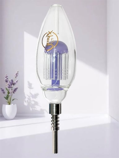 Preview pic of Cali CloudX🪻Large Oval Tree Perc Straw Nectar Collector Set in Purple