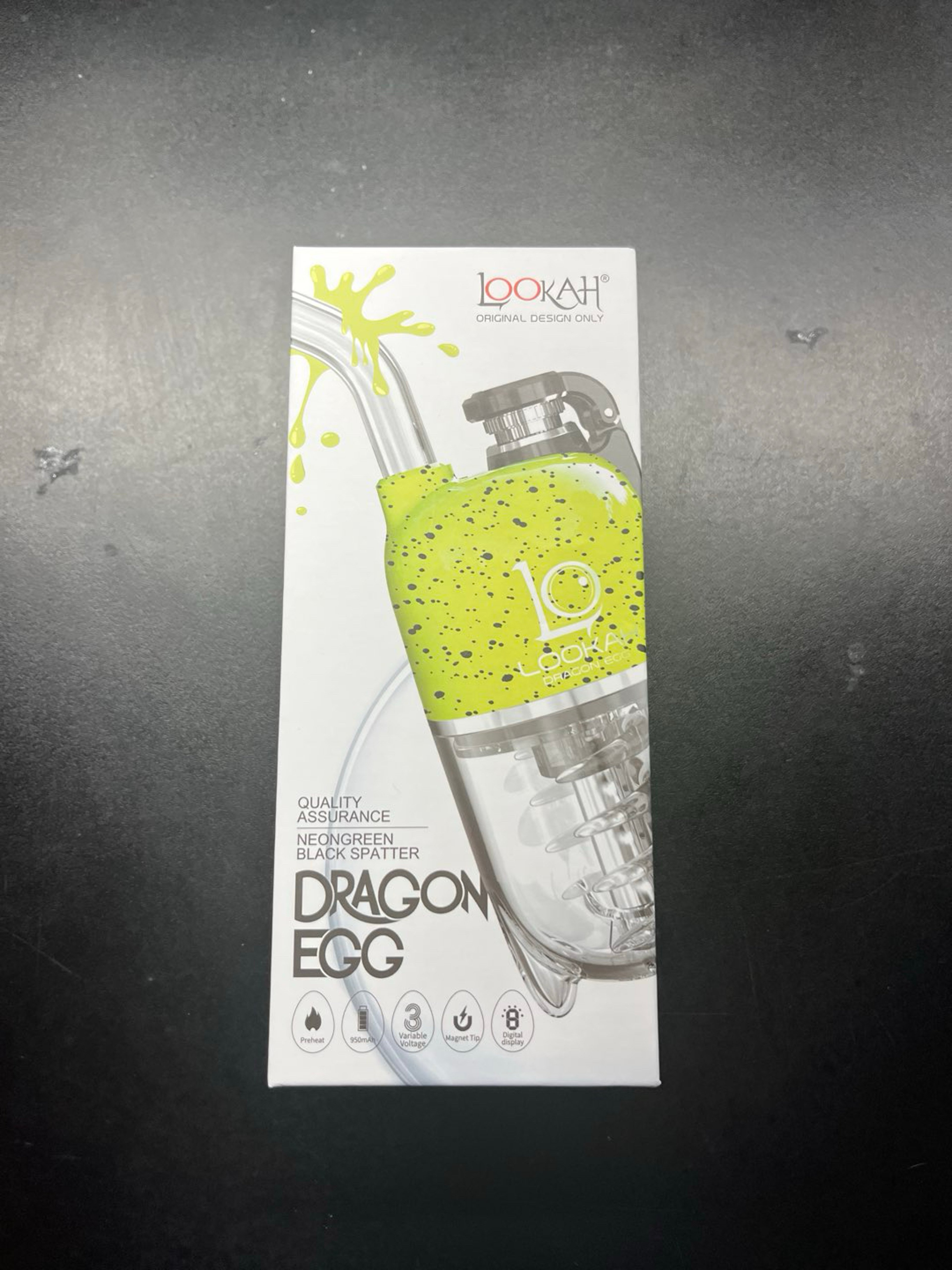 Lookah “Dragon Egg” Neon Green Black Spatter image 0