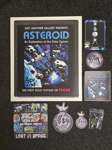 Preview pic of Sagan x JAG super set: Money Bag pin, stickers & more