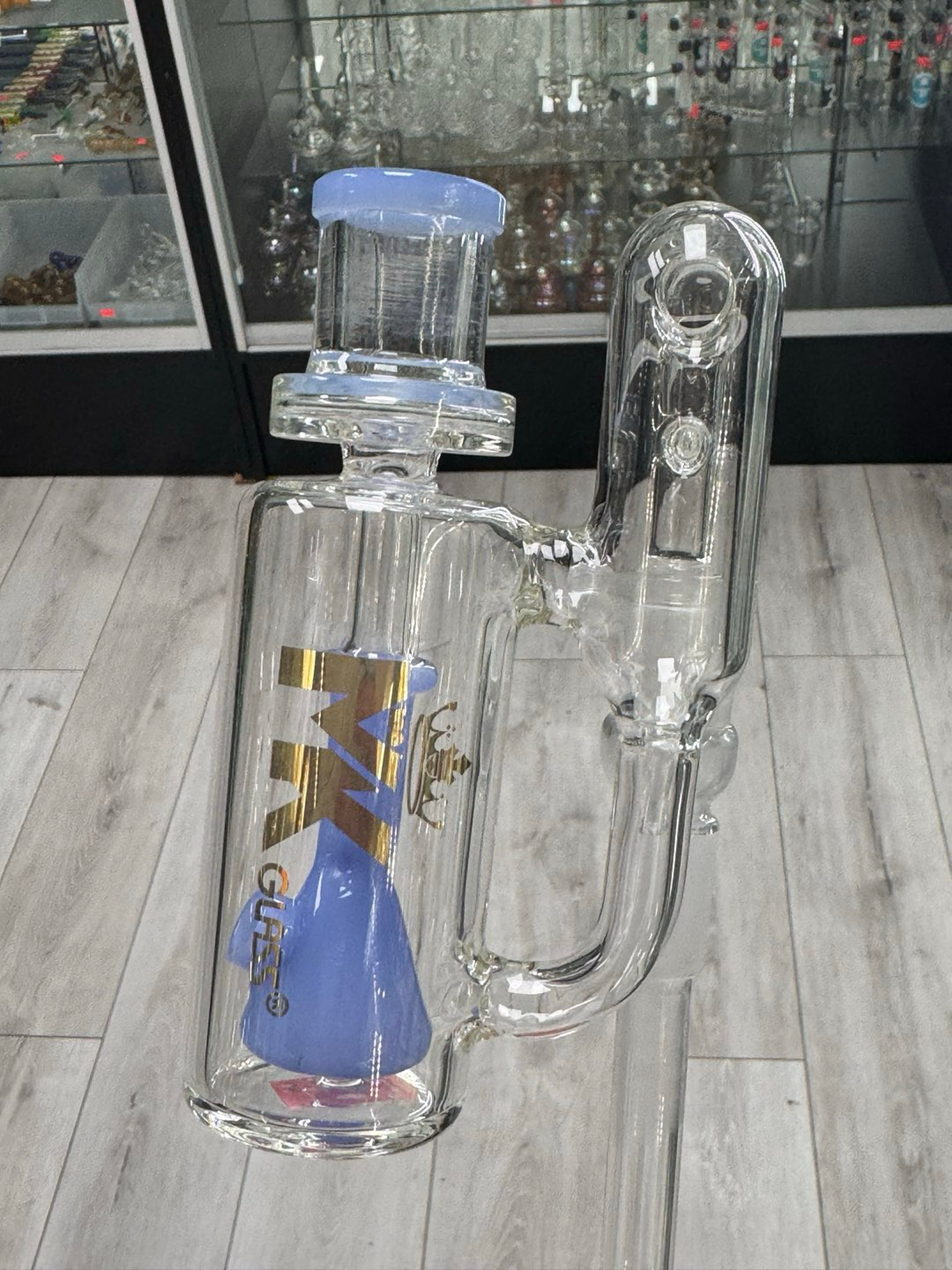 Mk glass 18/18 ash catcher beaker blue image 0