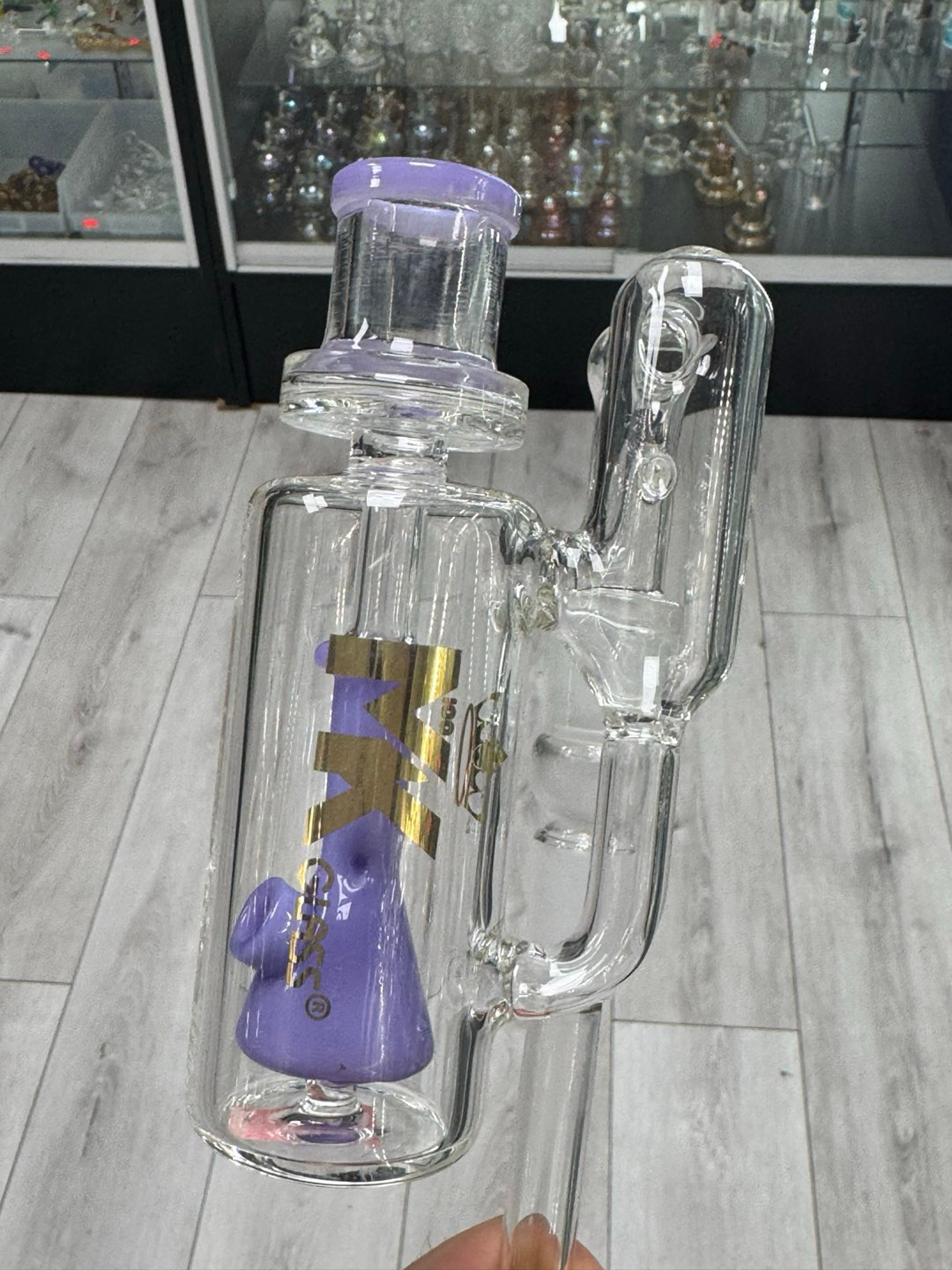 Mk glass 18/18 ash catcher beaker purple image 0
