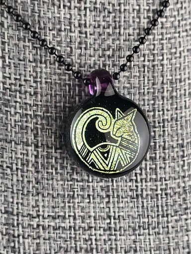 Preview pic of Spiller Woods Gold Dichro Cat pendant