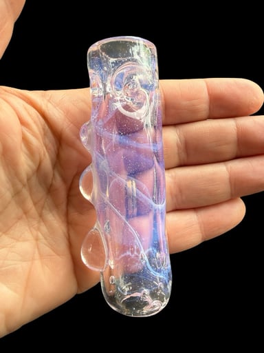 Preview pic of 3.5” Chunky Sparkle Chillum with Deep Pinched Screen Bowl by Glass By Nobody