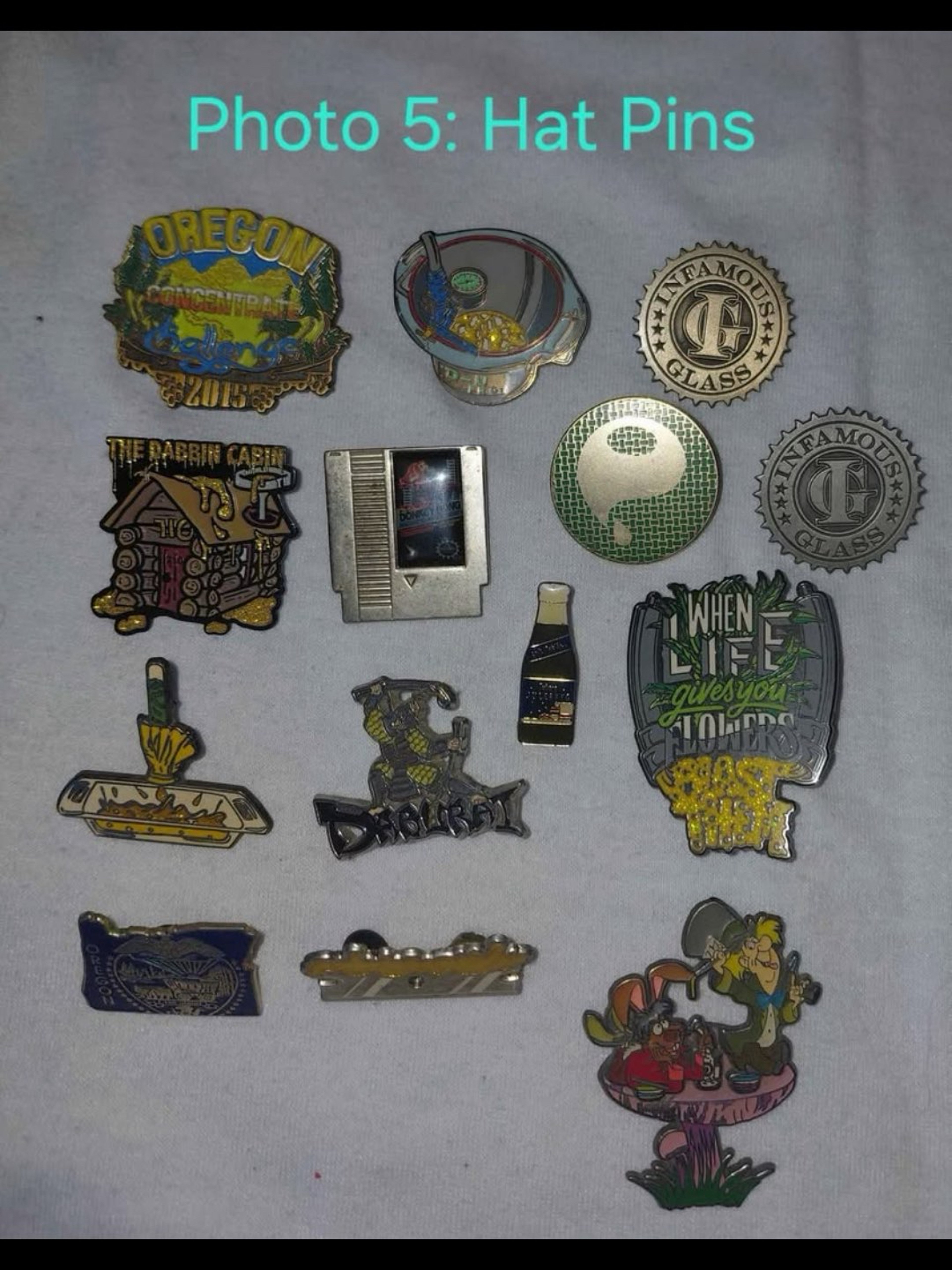 Various glass and hat pins image 0