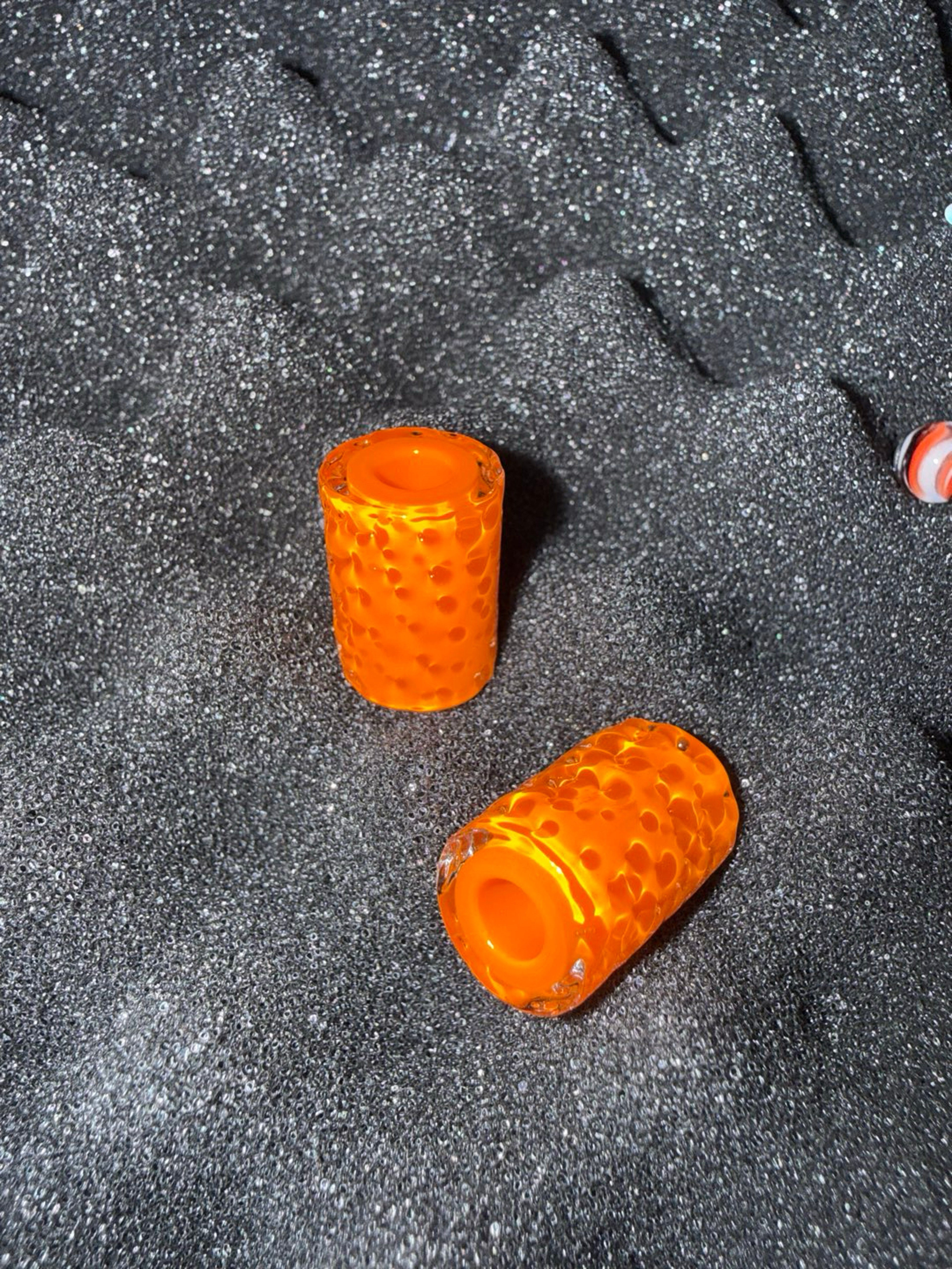 Lyons glass orange beads image 0
