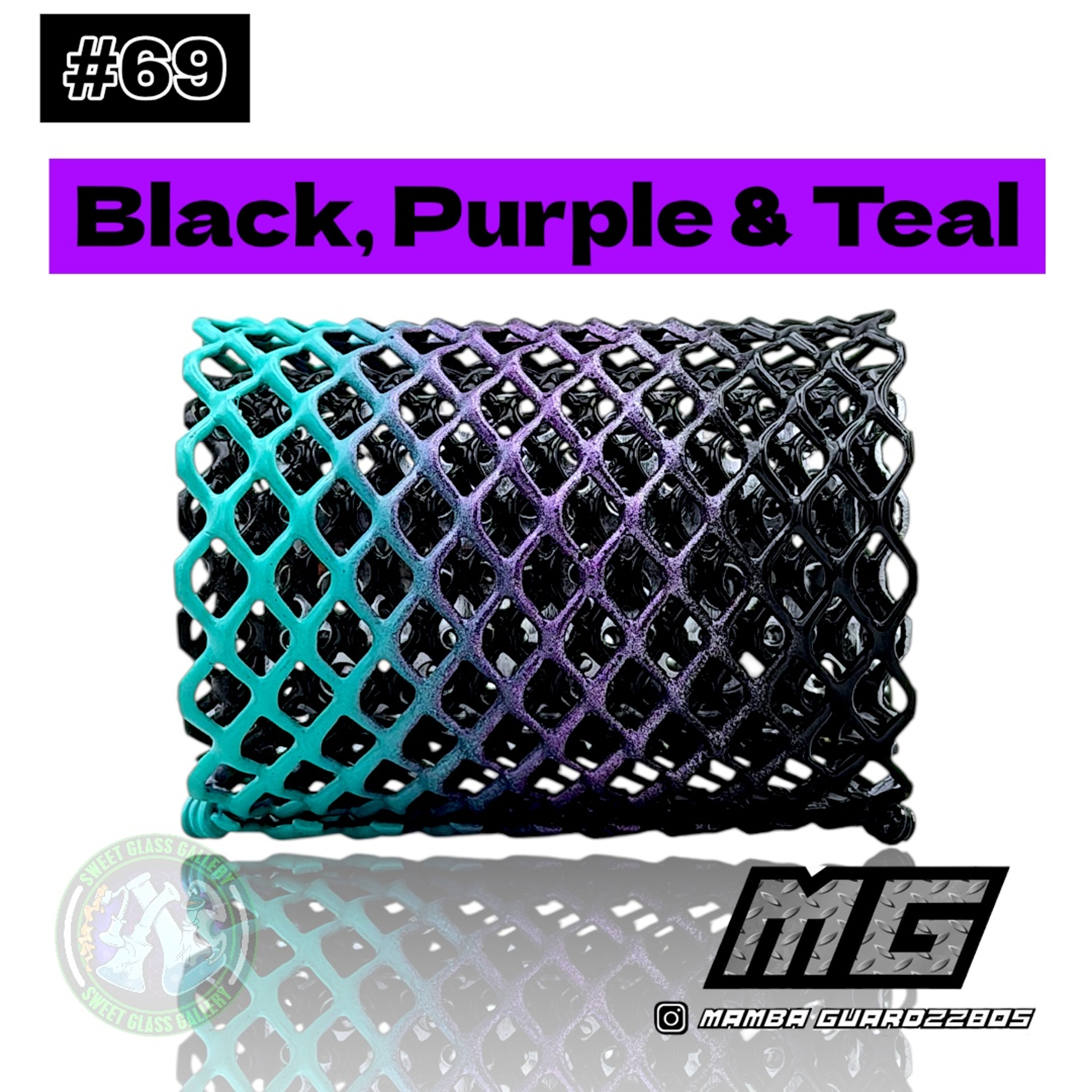 Preview pic of Mamba Guardzz - Heat Cage #69 - Blazer GT8000 Guard (Black, Purple & Teal)