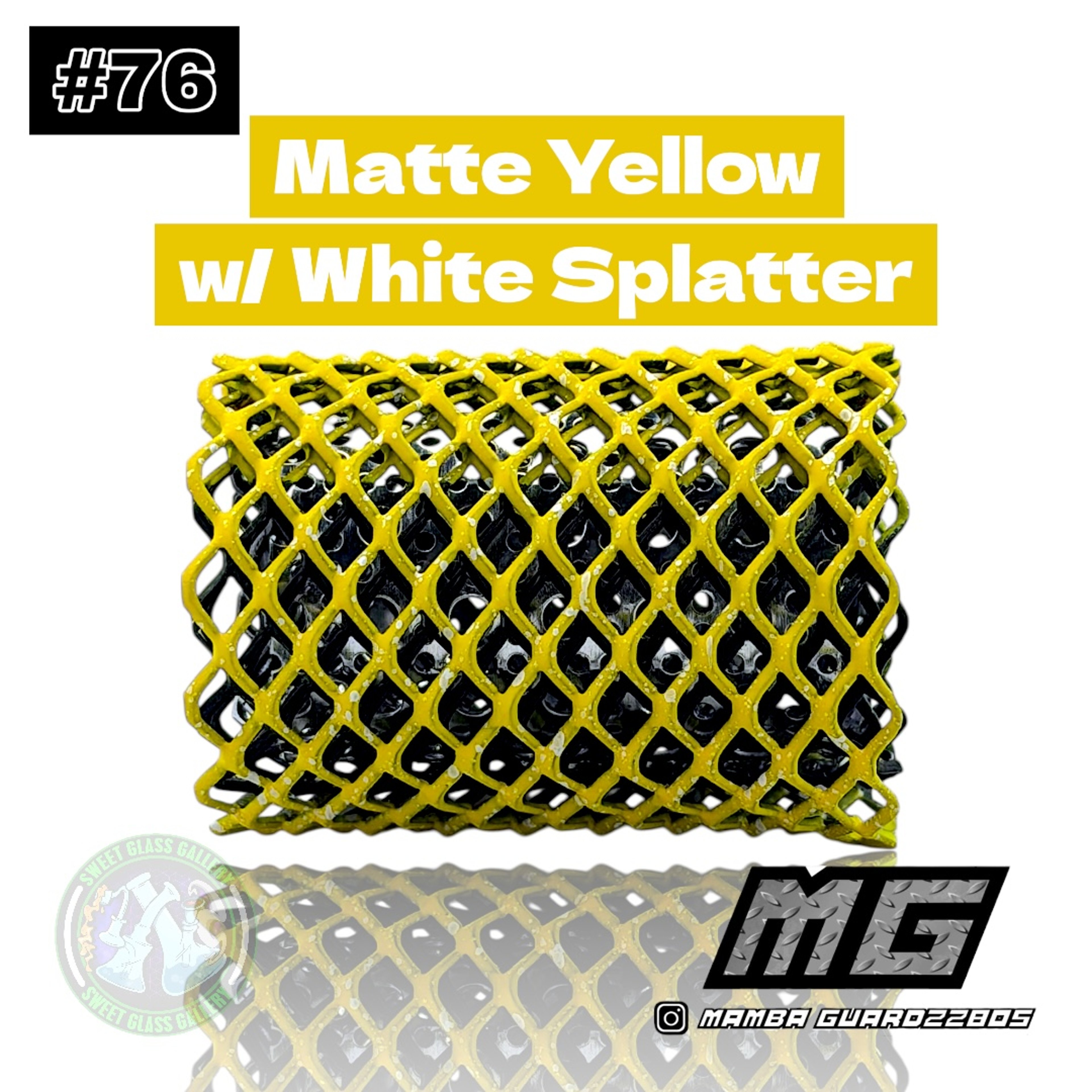 Preview pic of Mamba Guardzz - Heat Cage #76 - Blazer GT8000 Guard (Matte Yellow w/ White Splatter)